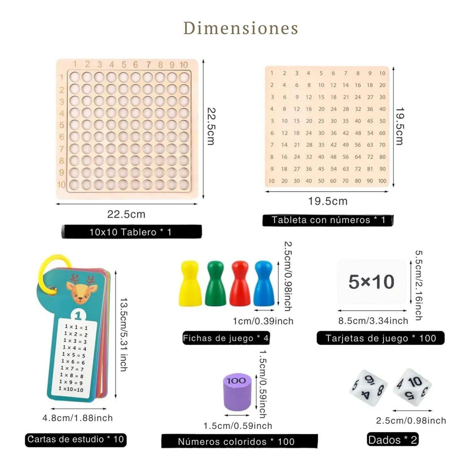 Tablero De Multiplicar Juego Educativo Montessori Matemática-5