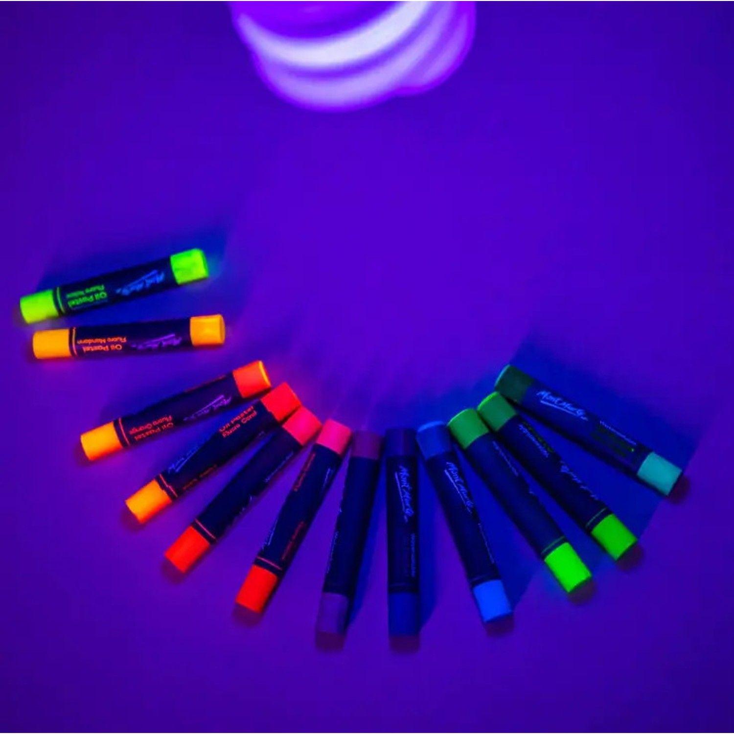 Pasteles Óleo 12 Colores Fluor Mont Marte-4