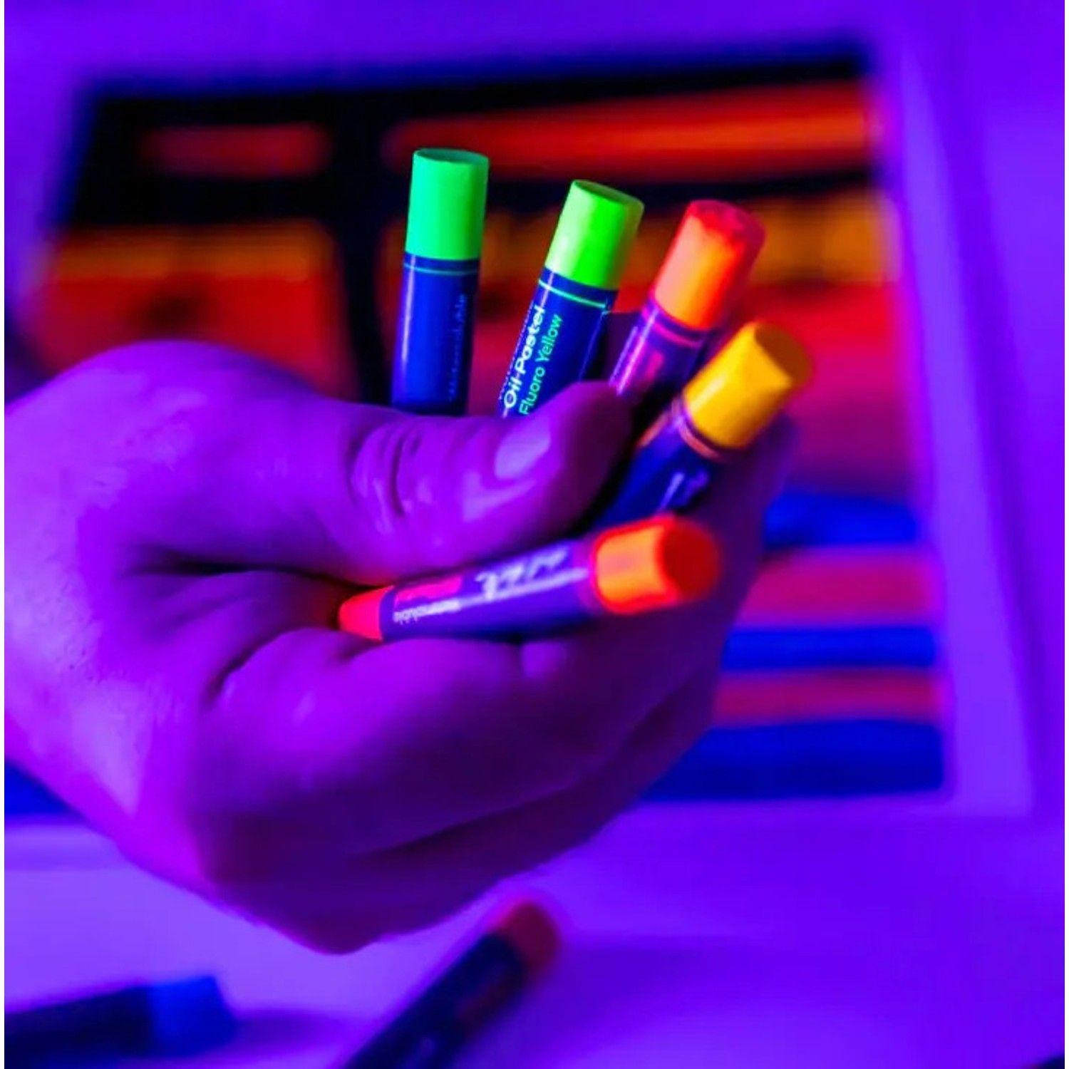 Pasteles Óleo 12 Colores Fluor Mont Marte-5