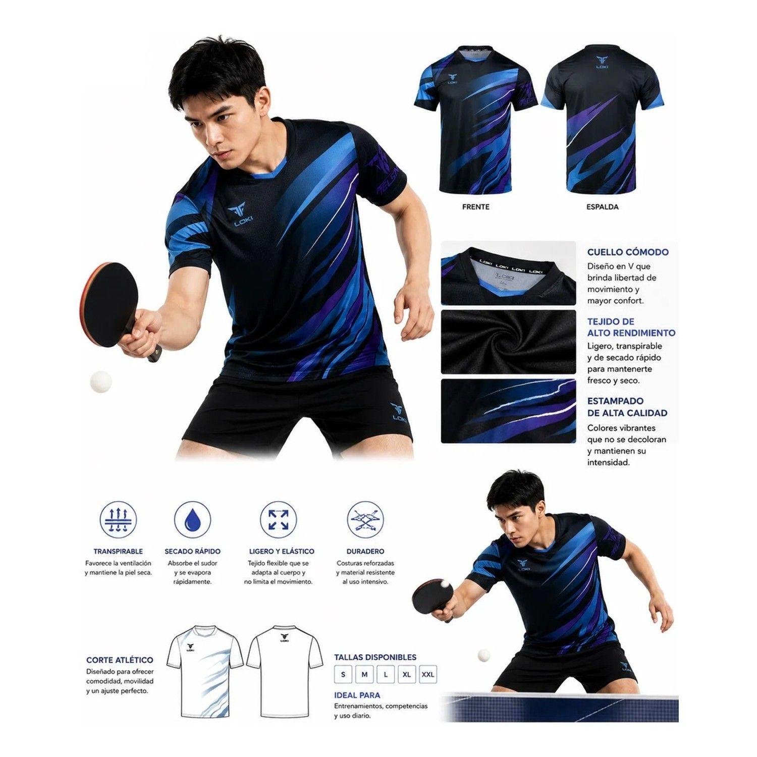 Polera Deportiva Loki Tenis De Mesa Secado Rápido Unisex-3