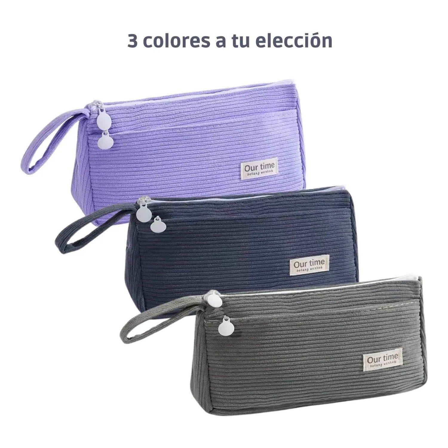 Estuche De Lapices O Cosmetiquero De Tela Cotele Gran Tamaño-1