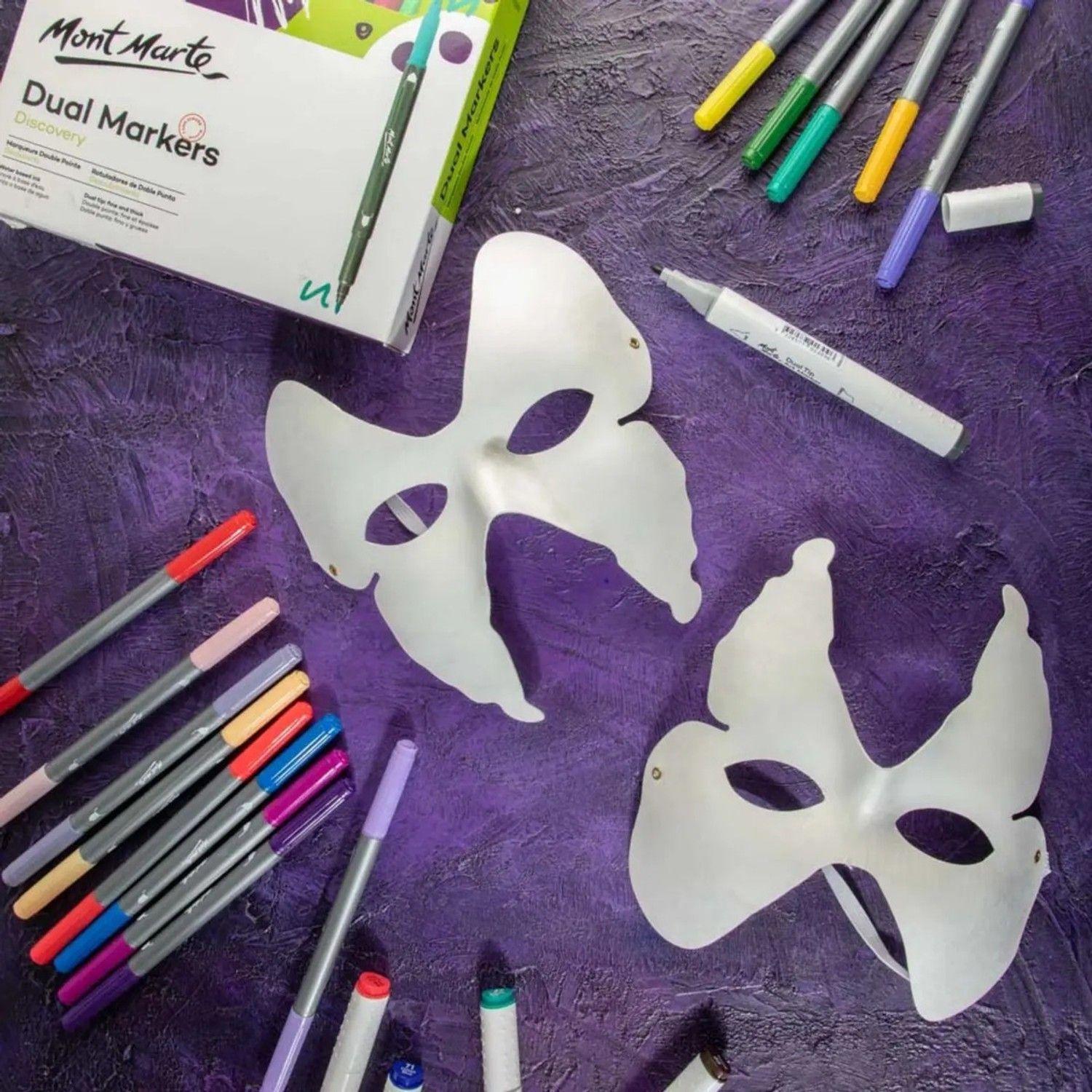Set 4 Máscaras Fiesta Mariposa Para Pintar Mont Marte-4