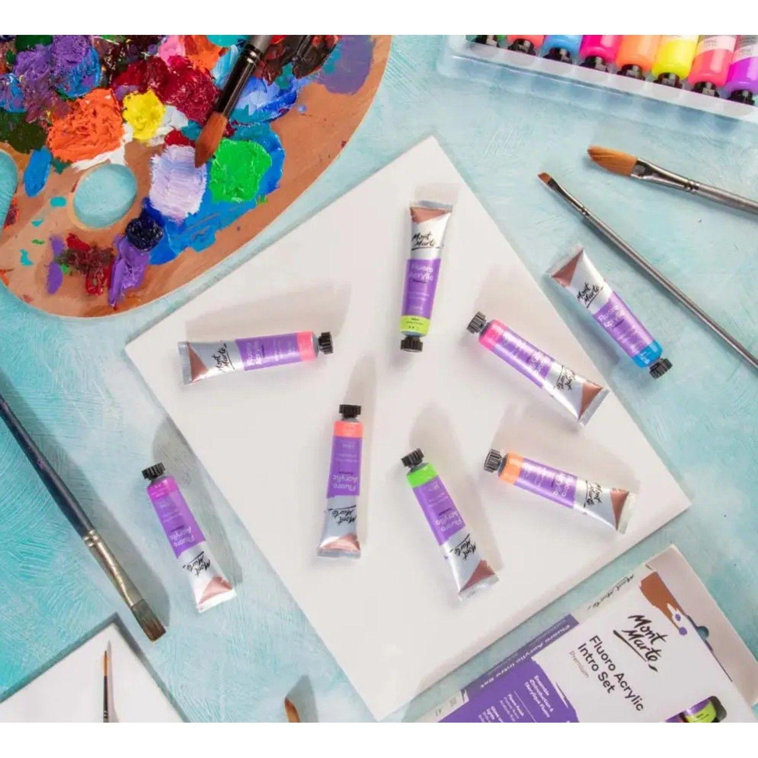 Set 8 Pinturas Acrílicas Fluor Glow X 18 Ml Mont Marte-7
