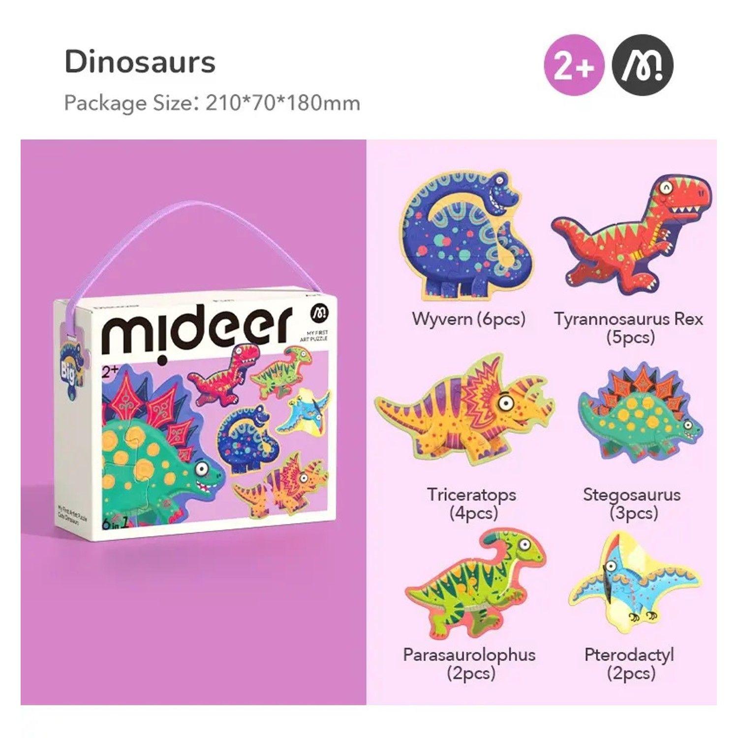 Puzzle Mideer Dinosaurios 22 Piezas 2-4 Años-1