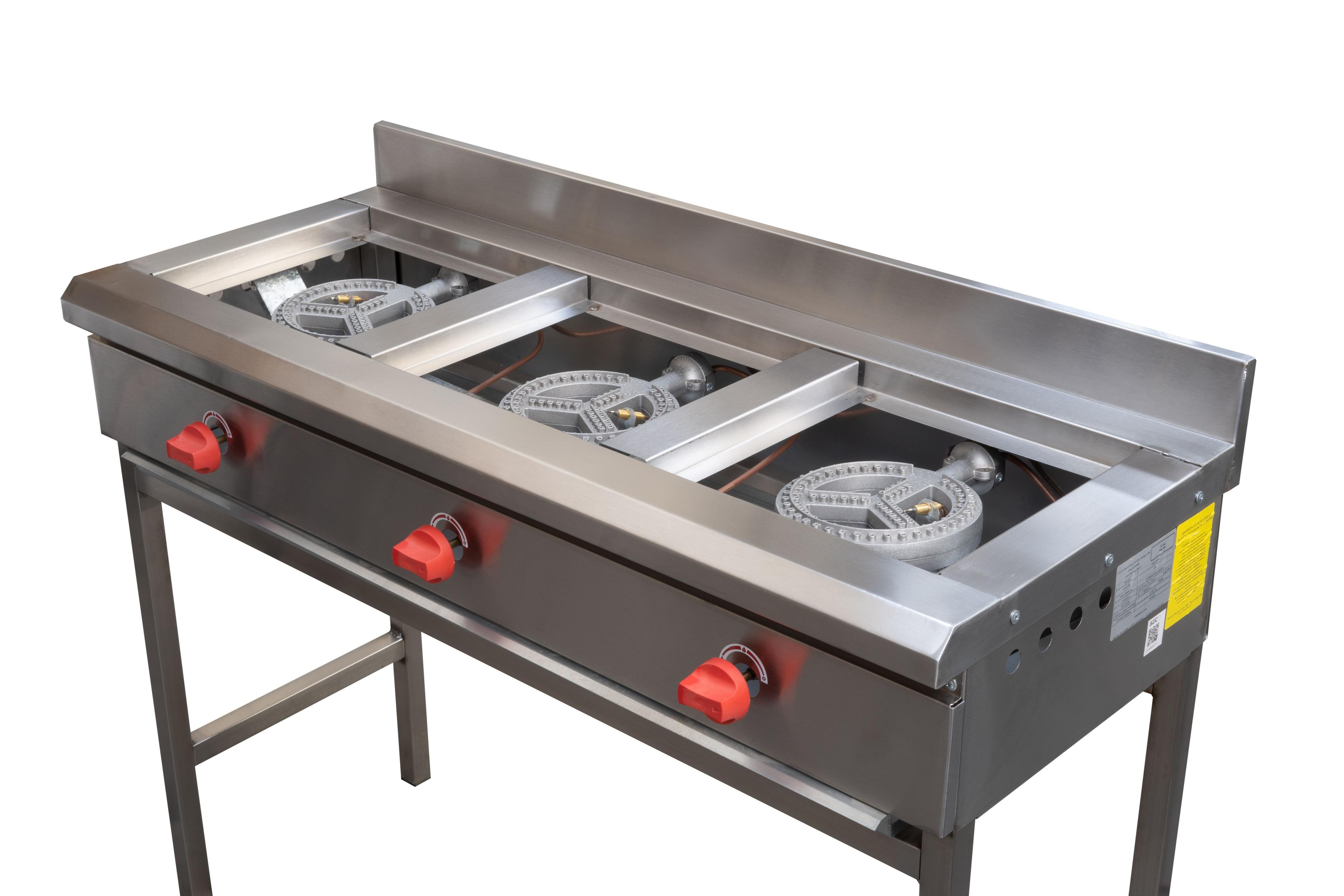 Anafe:Ticgas 3Platos-18 Inox gas Licuado-2