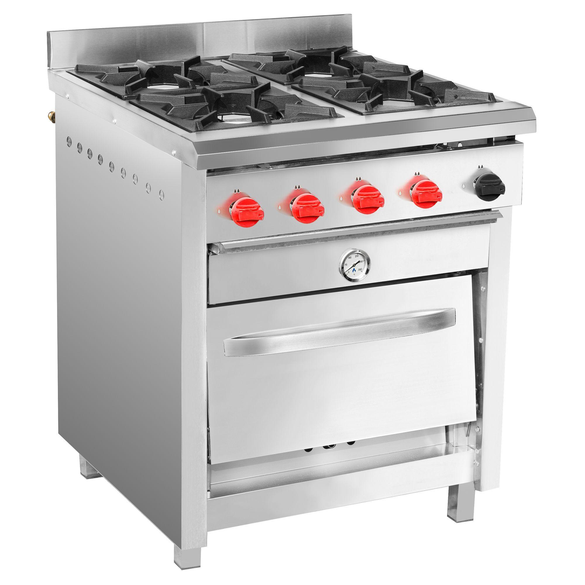Cocina Industrial Ticgas 4 Platos Horno 50X50 GLP-1
