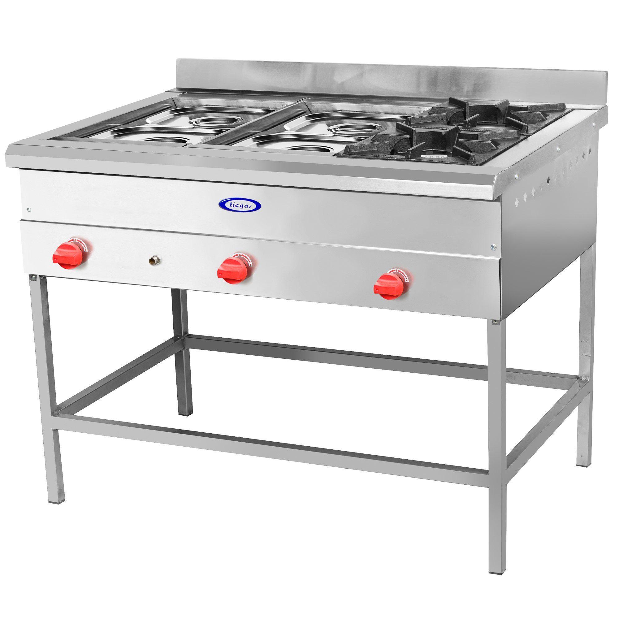 Baño Maria 4 Depositos + 2 Quemadores Ticgas_GLP-1