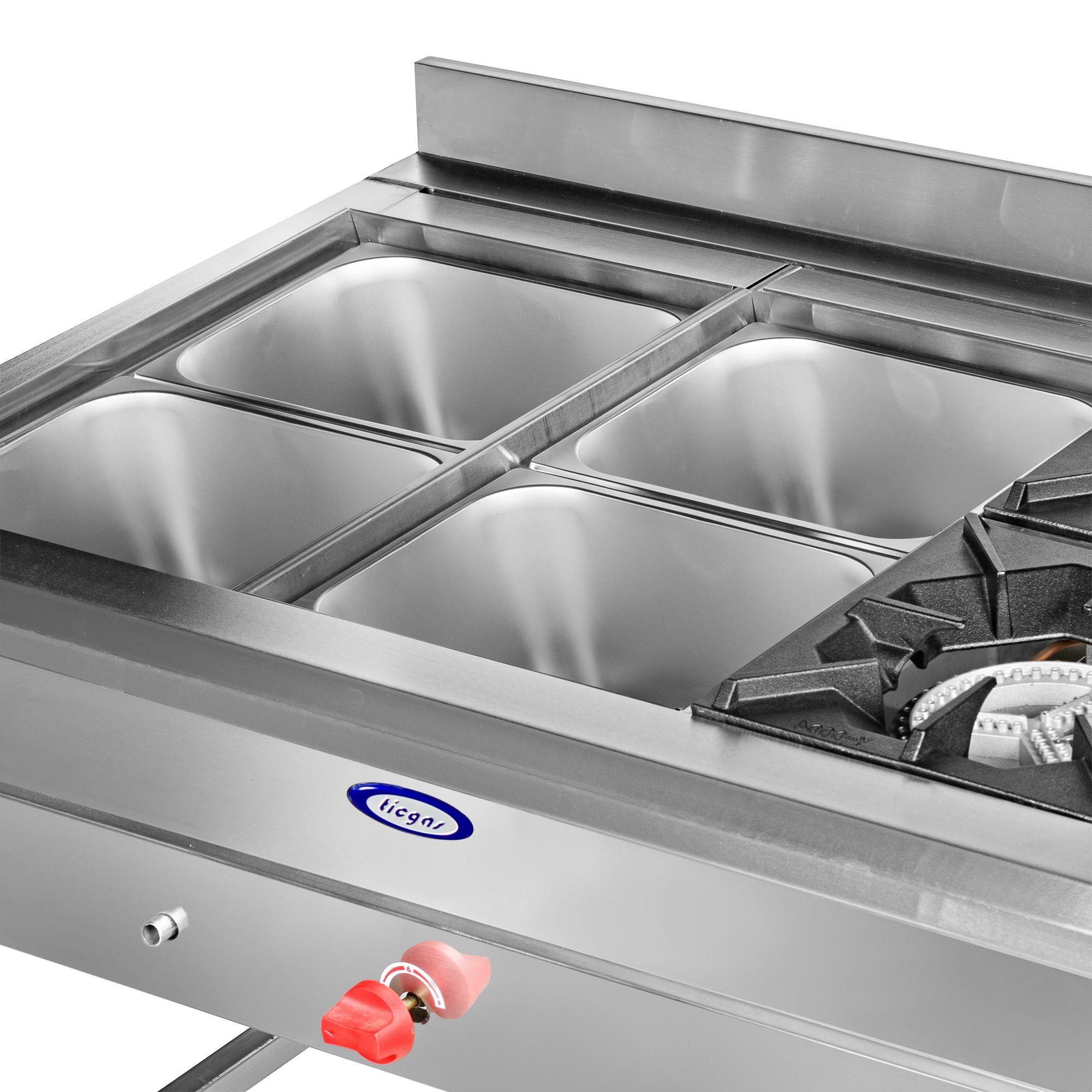 Baño Maria 4 Depositos + 2 Quemadores Ticgas_GLP-2