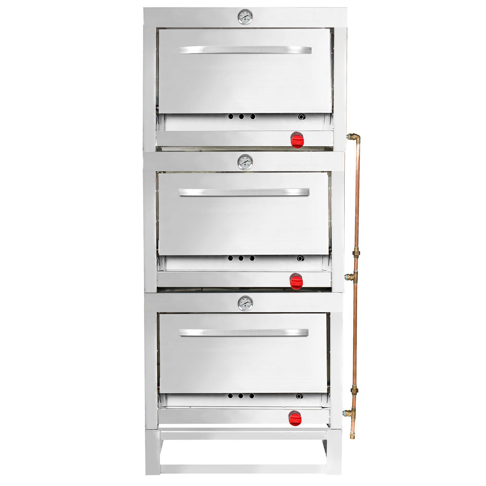 Horno Ticgas 3 Cámara Inox. Industrial. 58x65 Gas Natural-0
