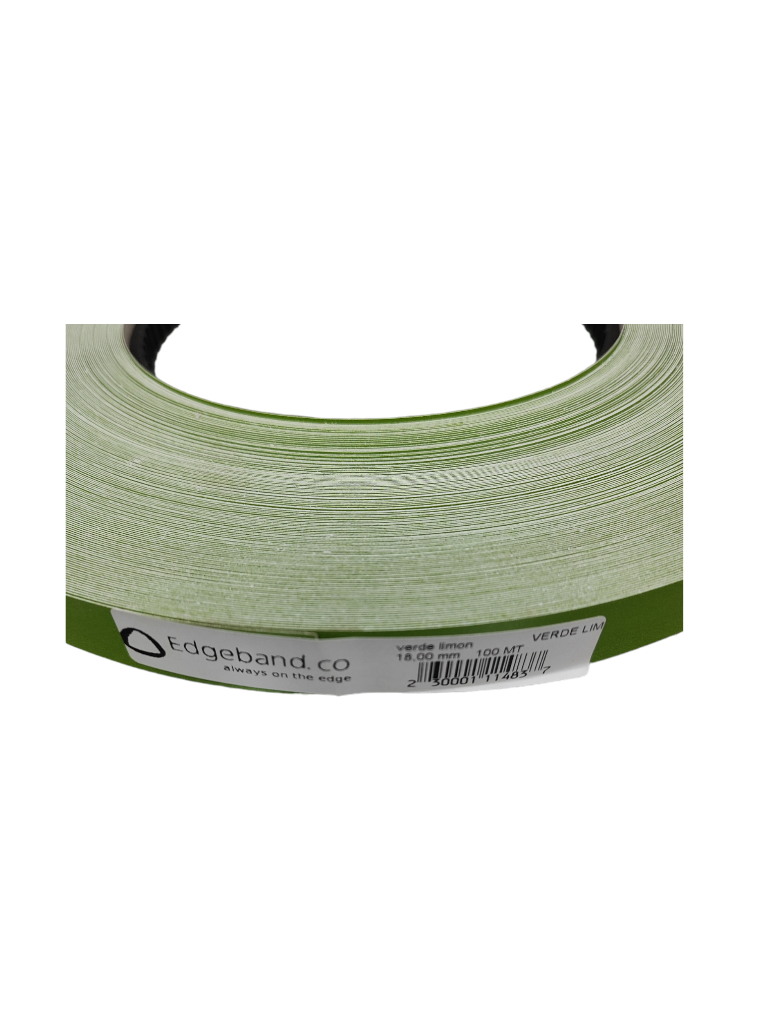 Tapacanto Encolado Rollo 100 Mt 18mm Verde Limón-2