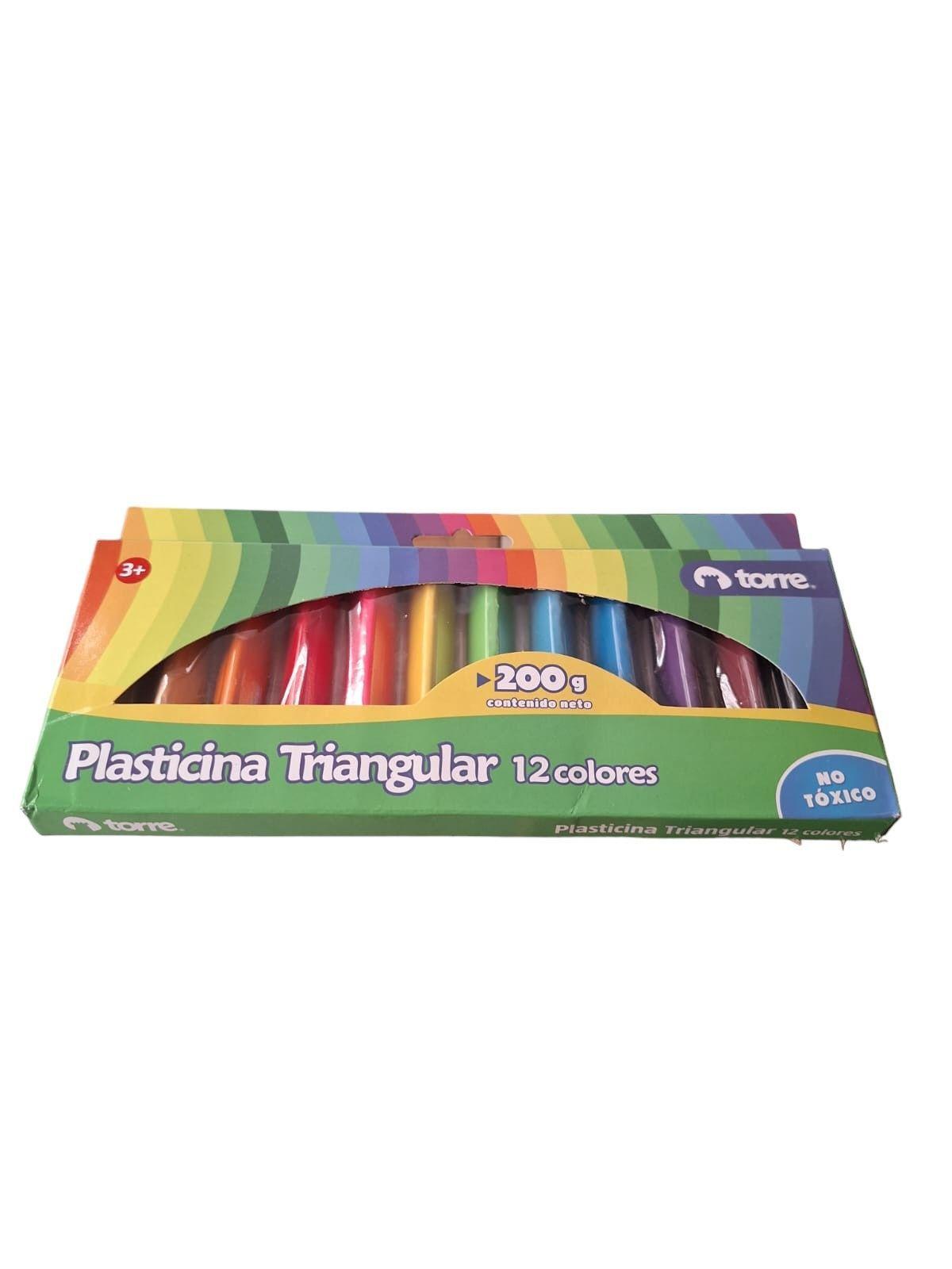 Plasticina Triangular 12 Colores Torre 200g-4