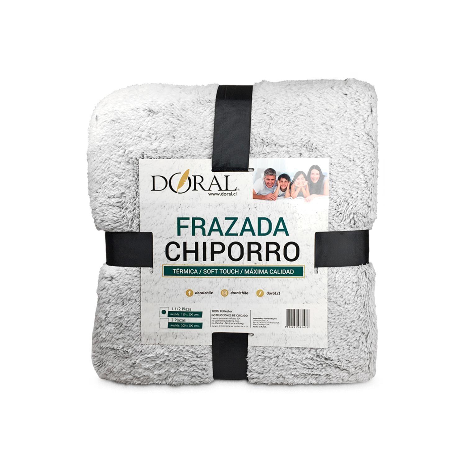 Frazada Chiporro 2 Plazas Tonos Grises Doral --bv---1