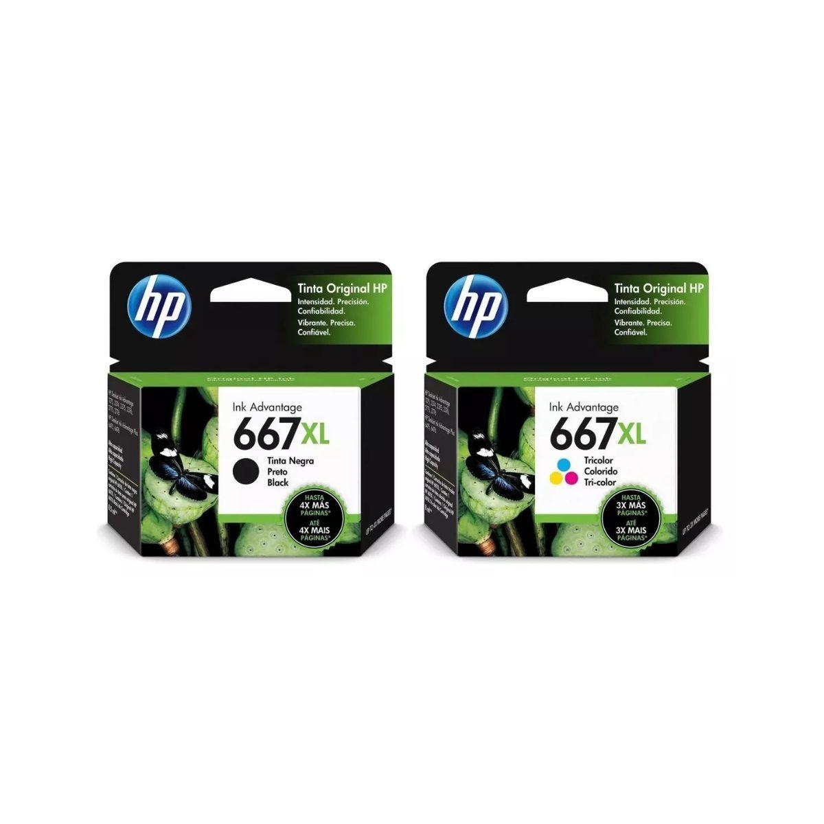 Pack Cartuchos hp 667XL Original Negro / Tricolor-0