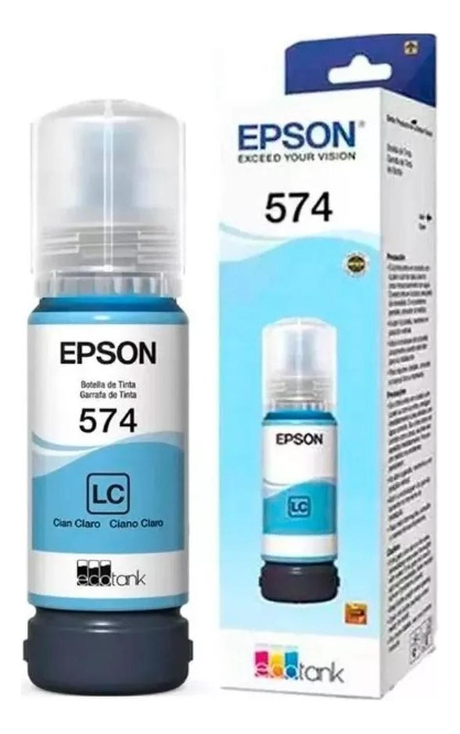 Botella De Tinta Epson 574 Cyan Light Original Cyan Light-0