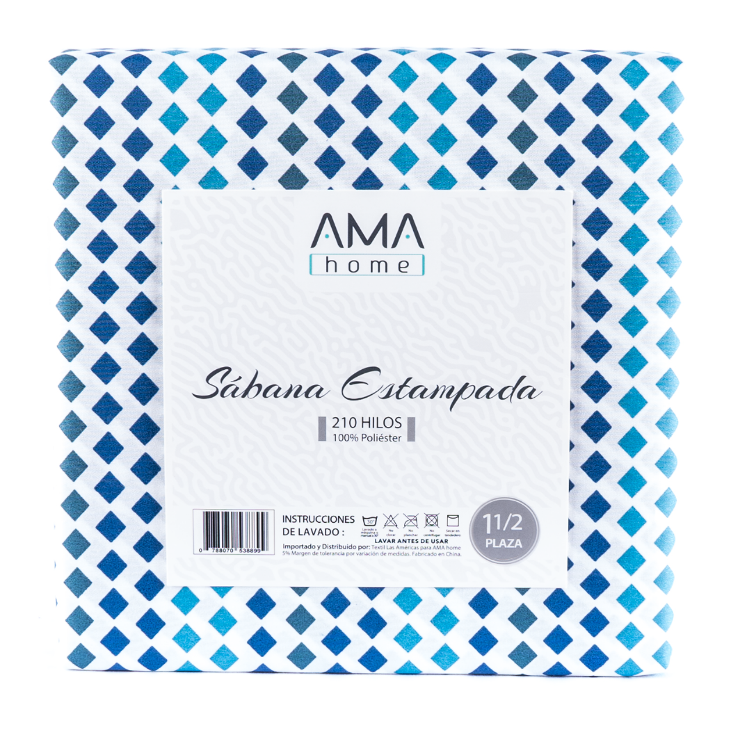 SABANAS MICROFIBRA AMA HOME 1 1/2 PLAZAS DISEÑO #2 + 1 Funda-1