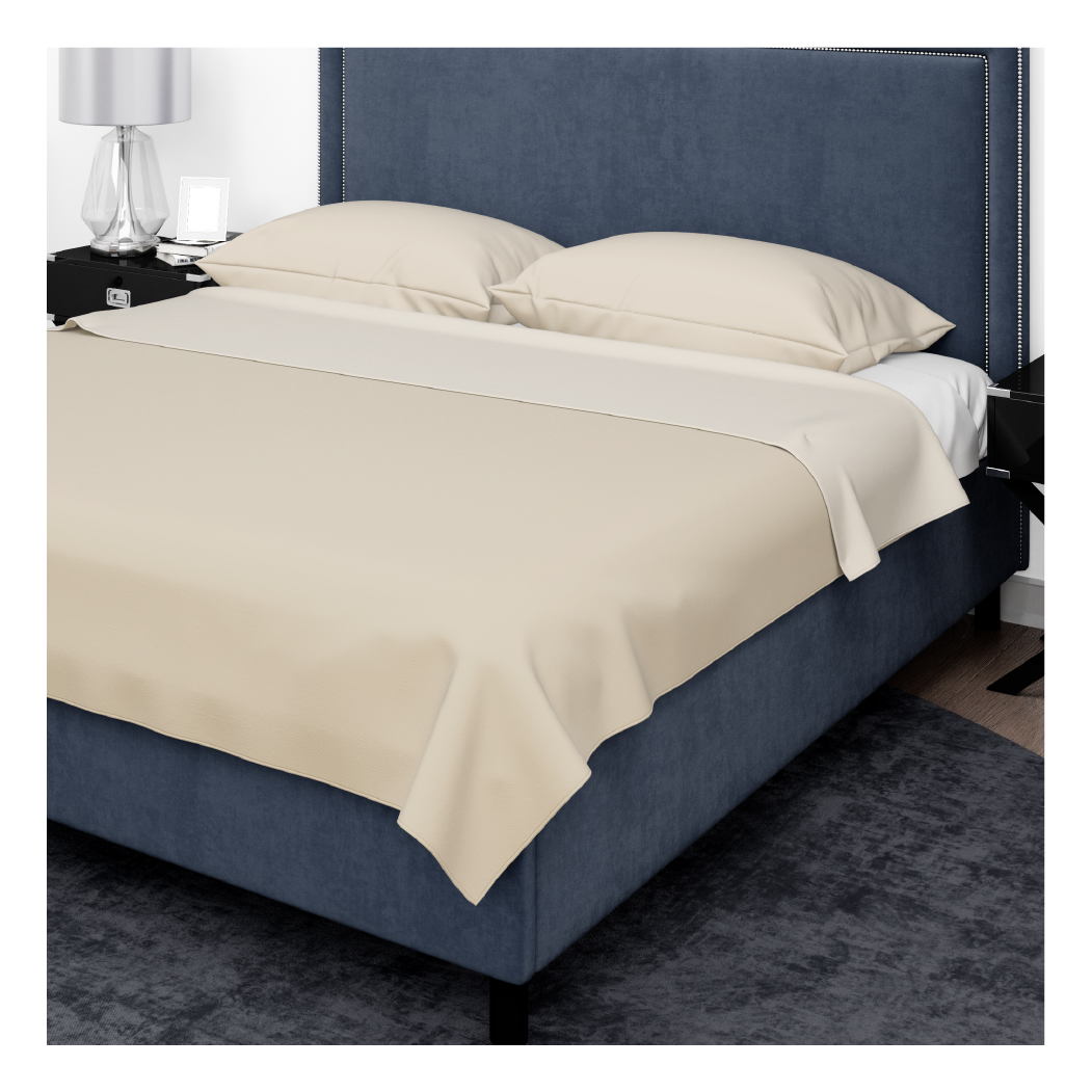 SABANA MICROFIBRA AMA HOME EMBOSSED 2 1/2 PLAZAS BEIGE + 2 FUNDA-0