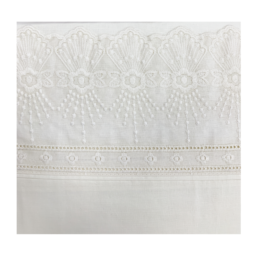 Sabanas Broderie Blanca Flor - 2 Plazas -  AMAHOME-1