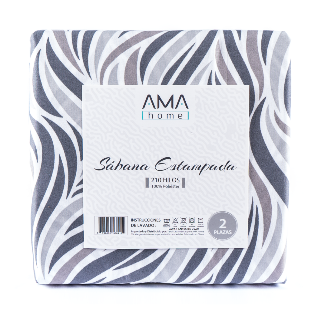 SABANAS MICROFIBRA AMA HOME 2 PLAZAS DISEÑO #6 + 2 Fundas-1