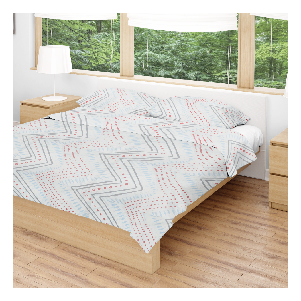 SABANA ESTAMPADA 144 HILOS AMA HOME 1 1/2 PLAZAS DISEÑO #5 + 1 FUNDA-0
