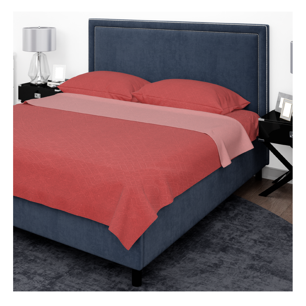 SABANA MICROFIBRA AMA HOME EMBOSSED 2 1/2 PLAZAS ROJO + 2 FUNDA-0