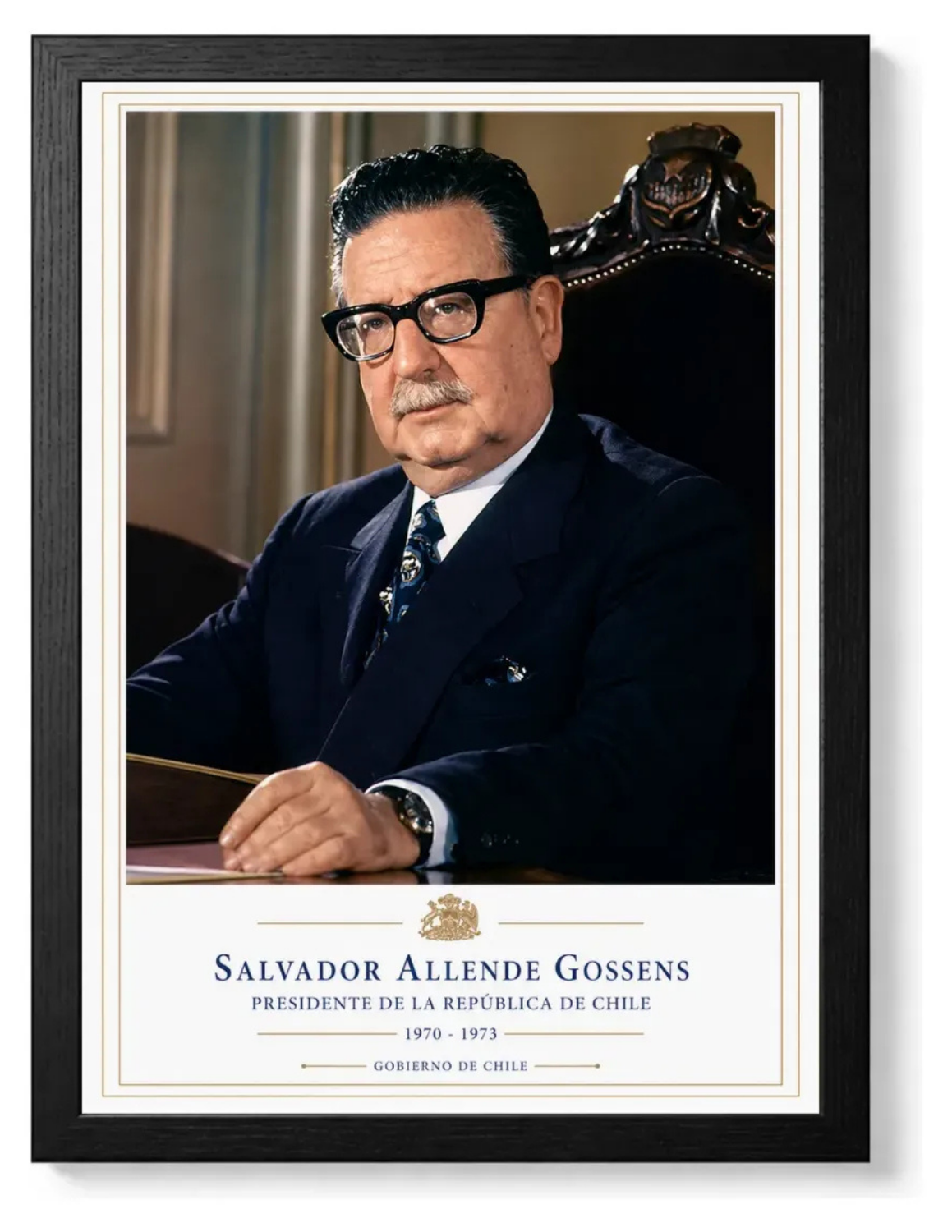 Cuadro Decorativo Presidentes Chile Salvador Allende 40x30 Cm-0