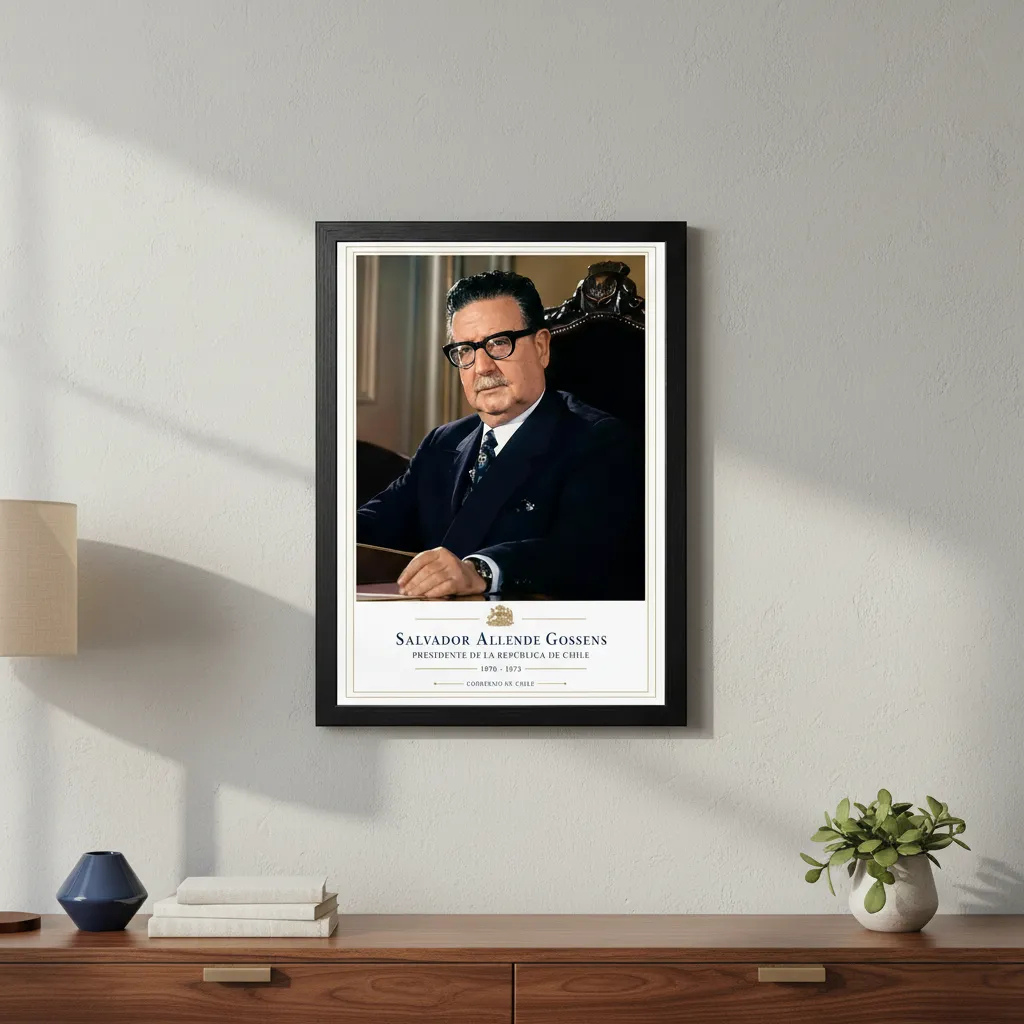 Cuadro Decorativo Presidentes Chile Salvador Allende 40x30 Cm-1