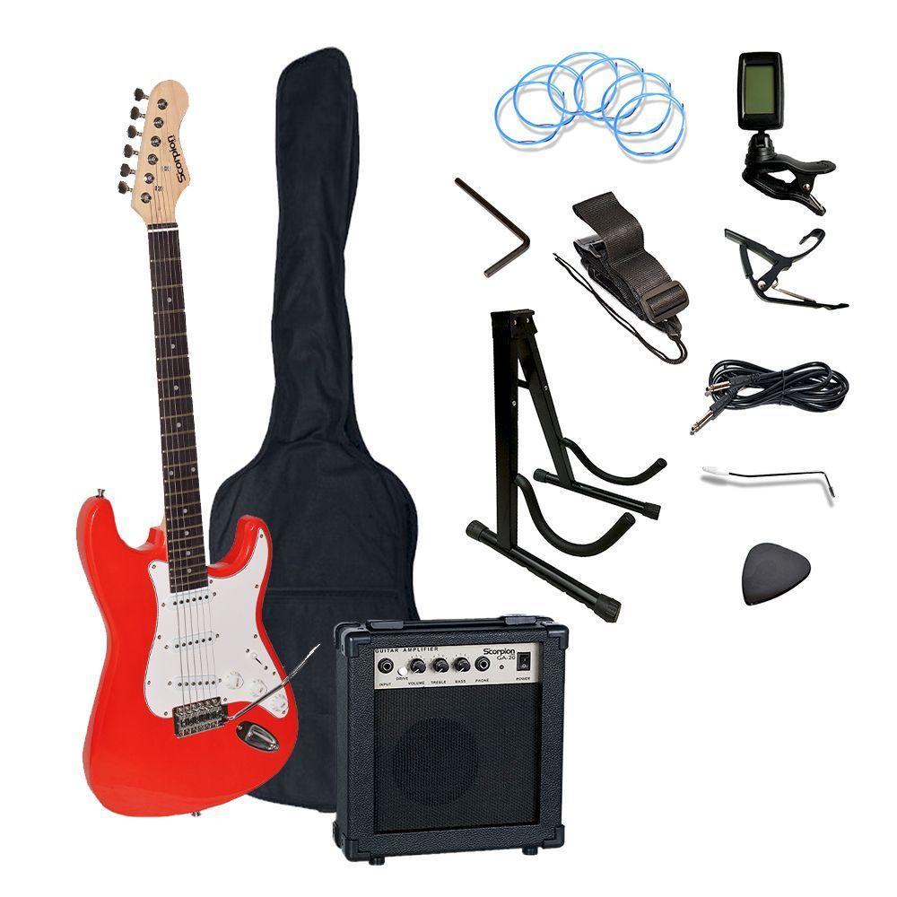 PACK DE GUITARRA ELECTRICA ROJO SCORPION-0