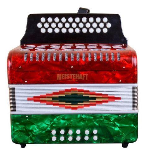 Acordeon Boton 12bajos Rojo/verde Meistehaft-1