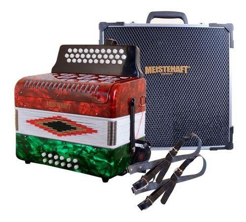 Acordeon Boton 12bajos Rojo/verde Meistehaft-0