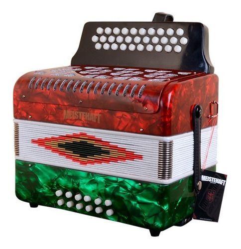 Acordeon Boton 12bajos Rojo/verde Meistehaft-2