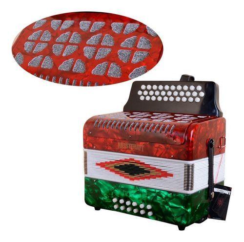 Acordeon Boton 12bajos Rojo/verde Meistehaft-3