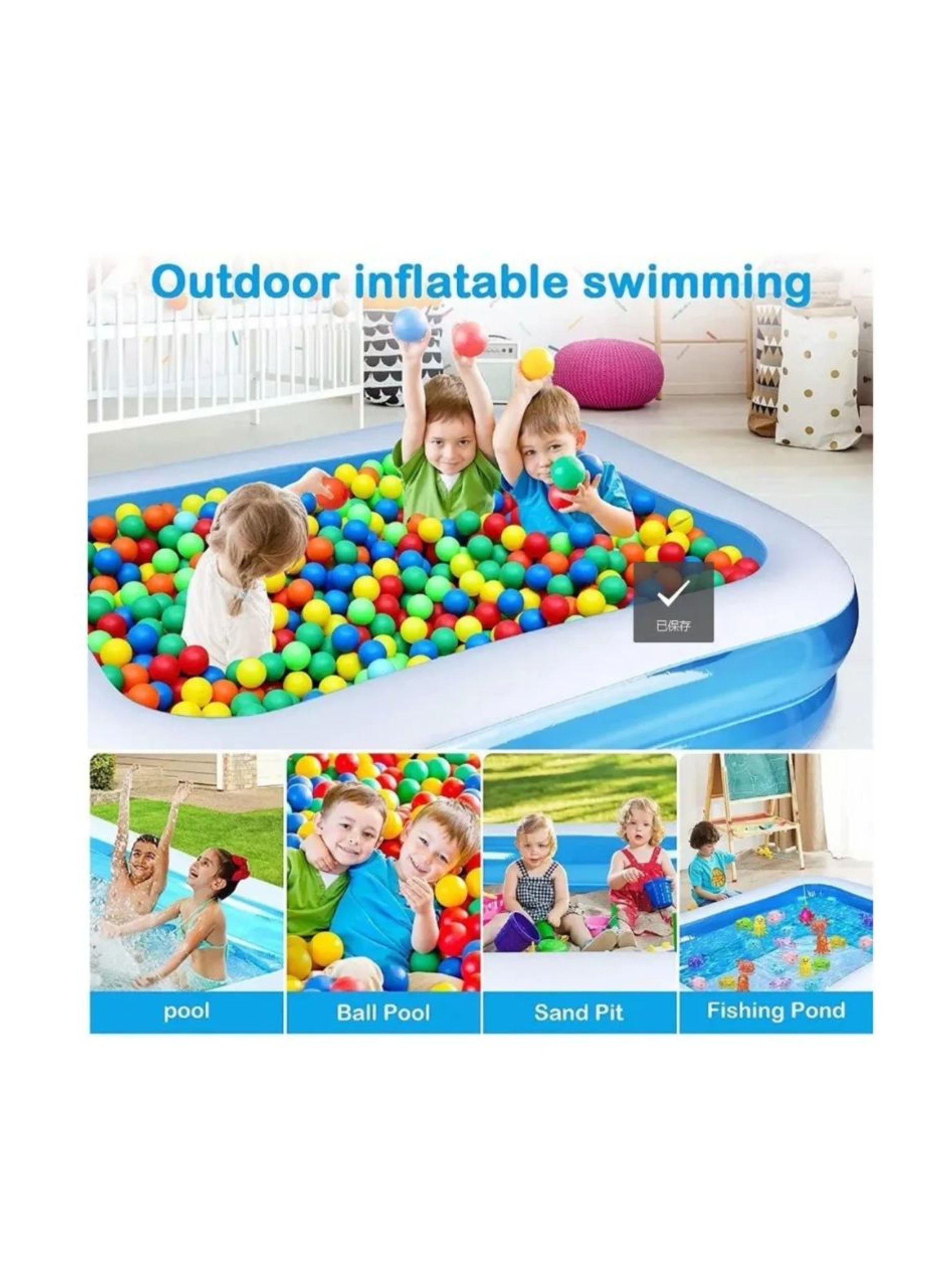 Piscina Inflable Alberca Rectangular Azul 2mx12mx40 cm-2