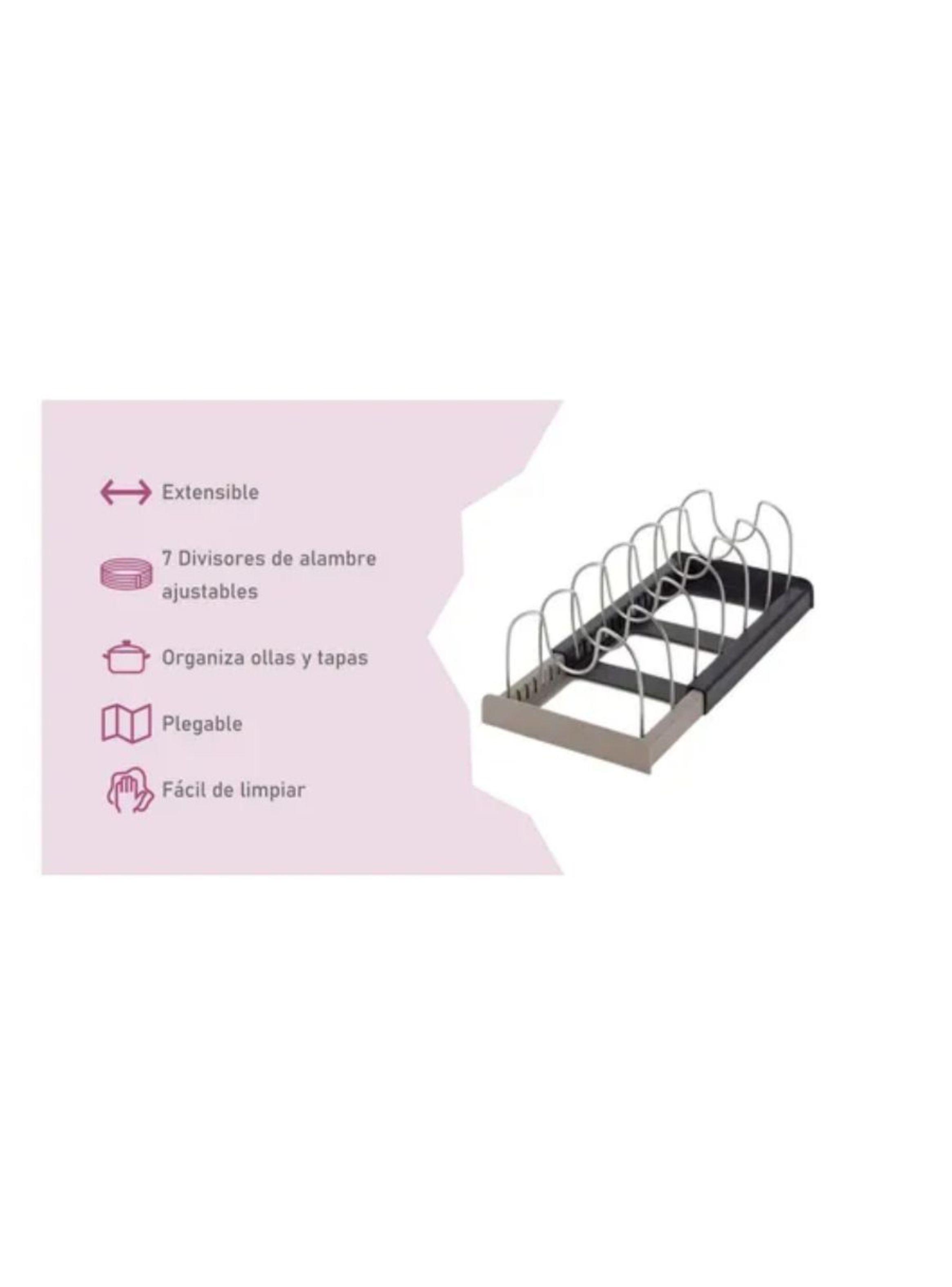 Rack Organizador Tapas Ollas Expandible Cocina Menaje Sartén-3