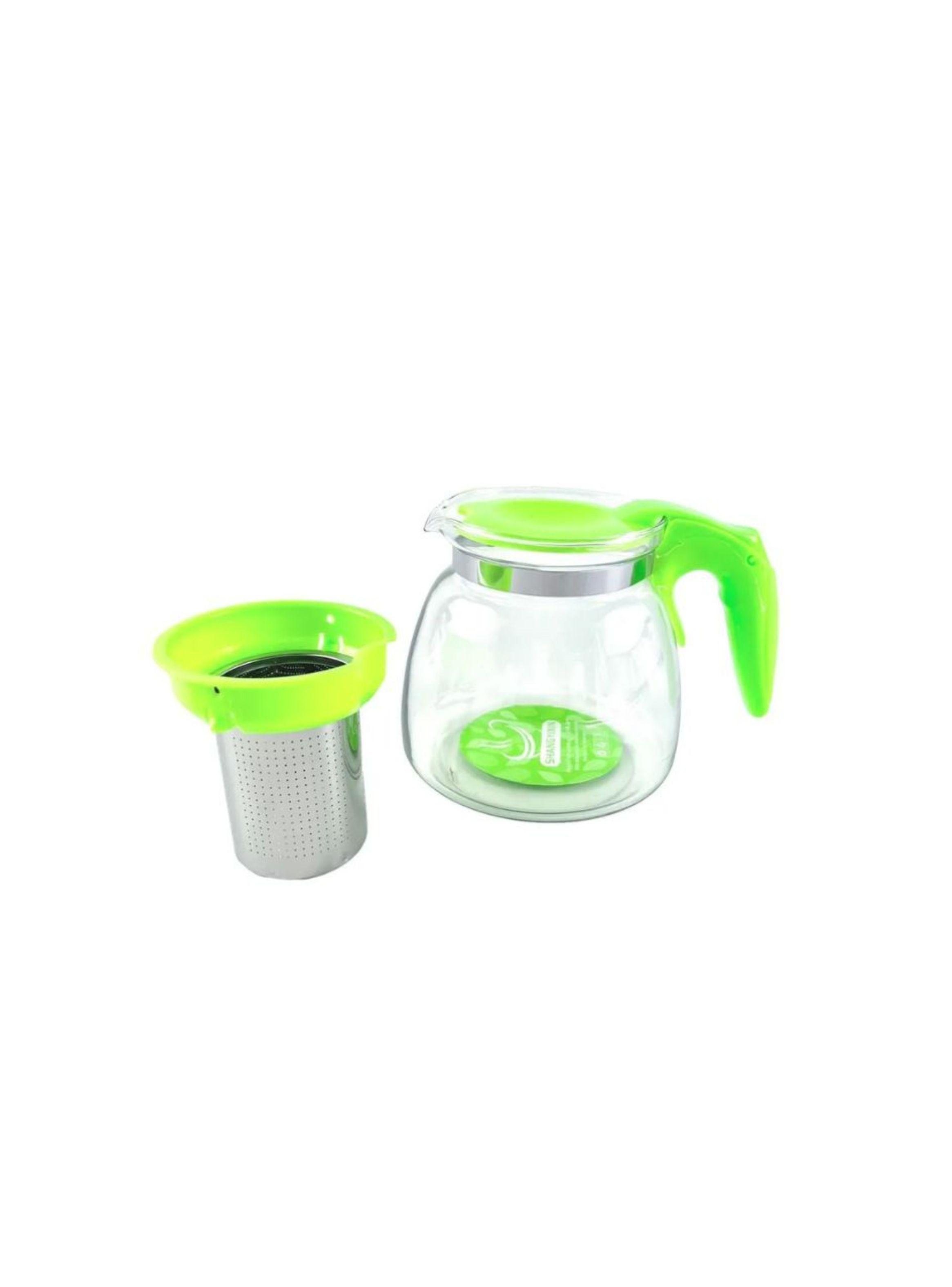 Tetera Jarra De Vidrio Con Filtro Metálico 900 ml Verde-2