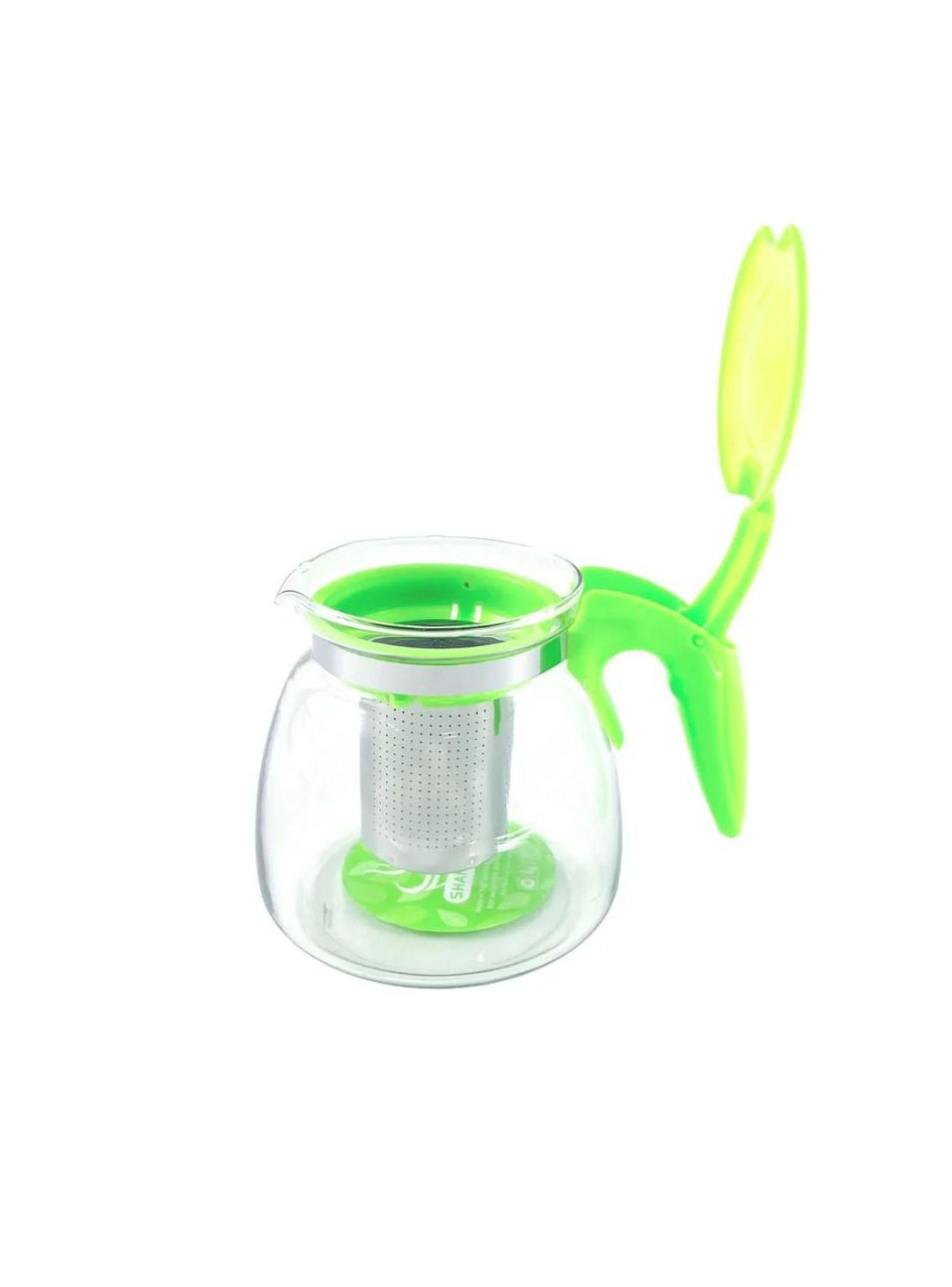 Tetera Jarra De Vidrio Con Filtro Metálico 900 ml Verde-3