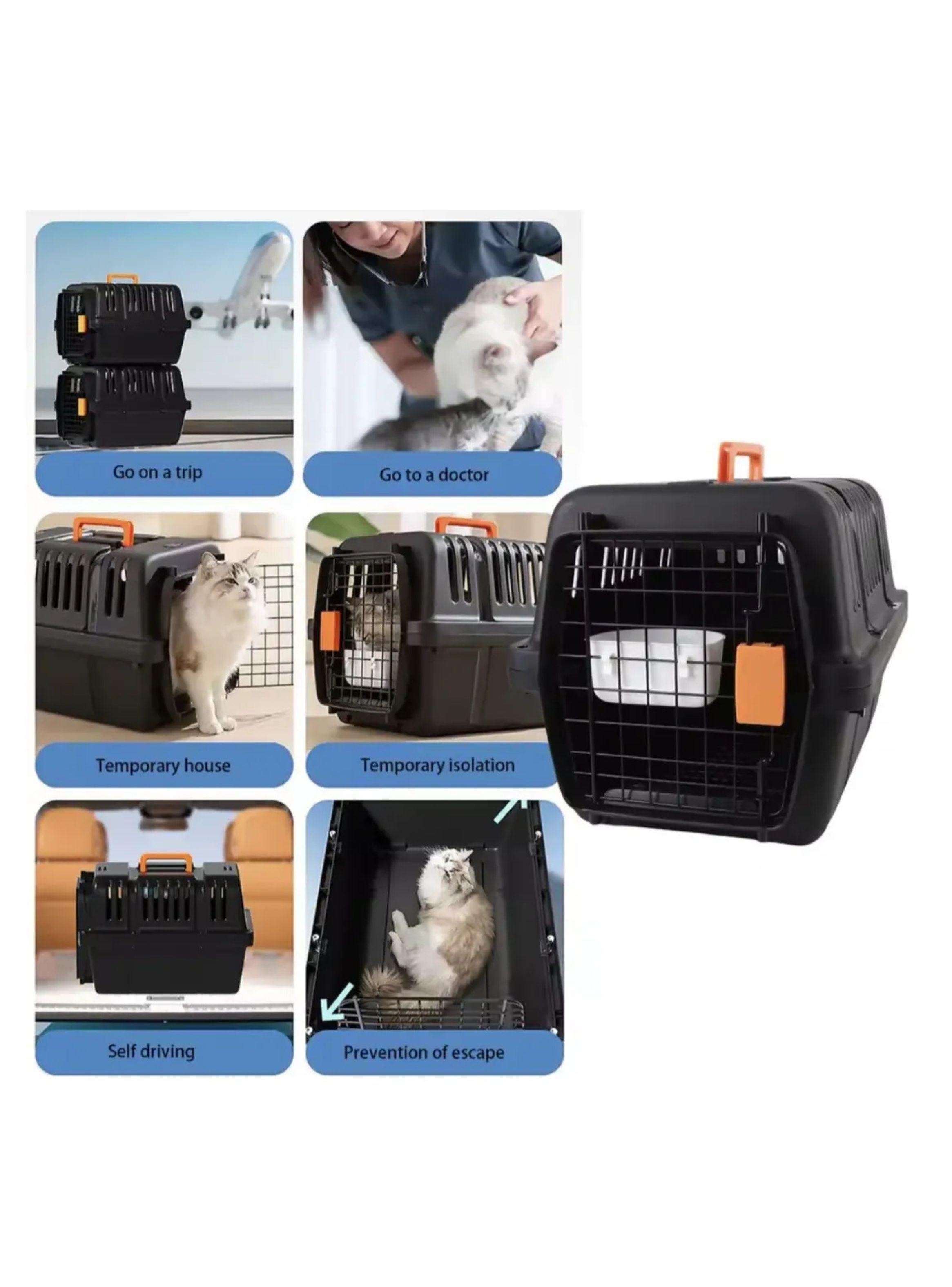 Jaula De Viaje Kennel Transportadora De Mascotas 34x50x34cm-3