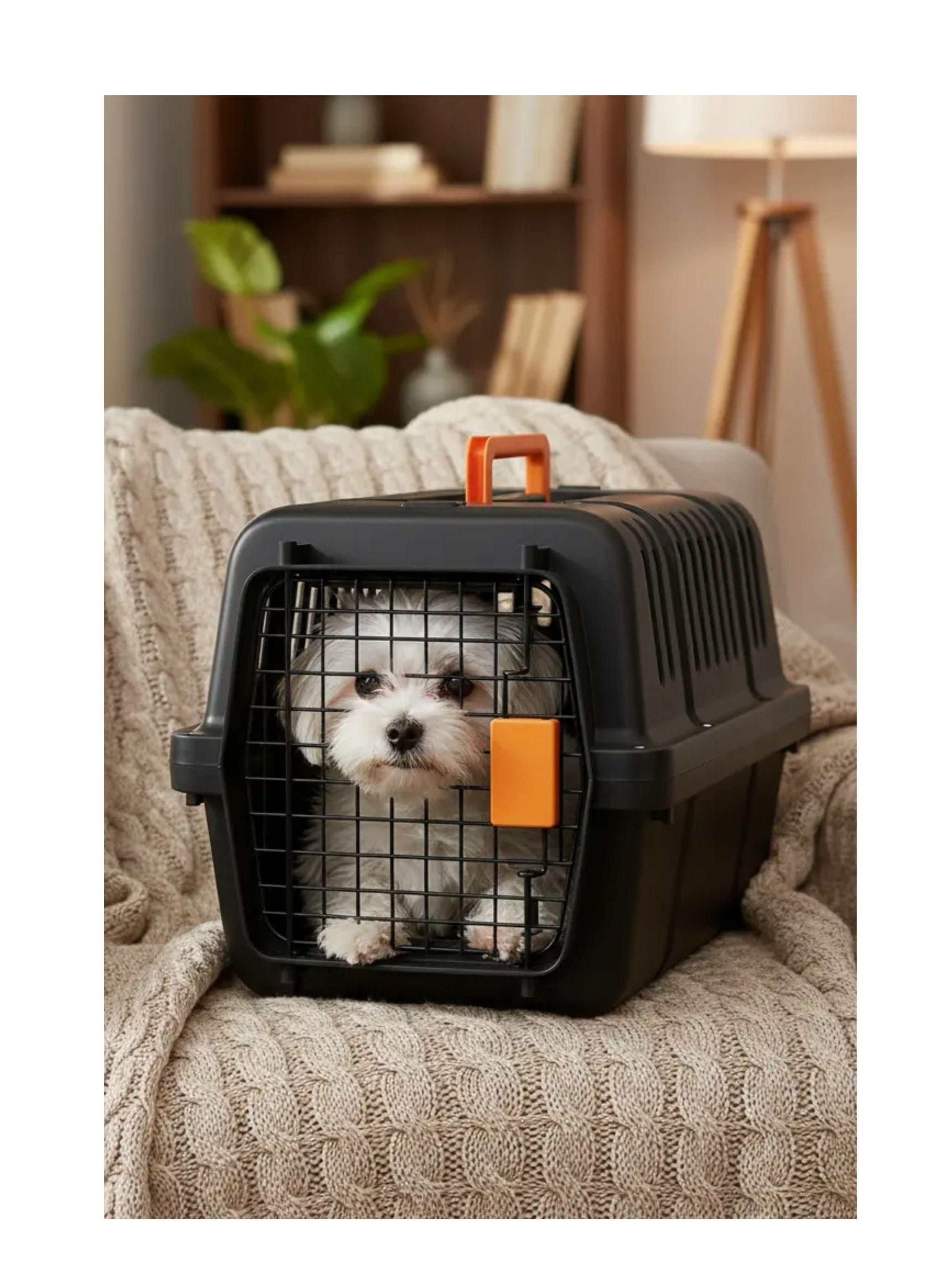 Jaula De Viaje Kennel Transportadora De Mascotas 34x50x34cm-4