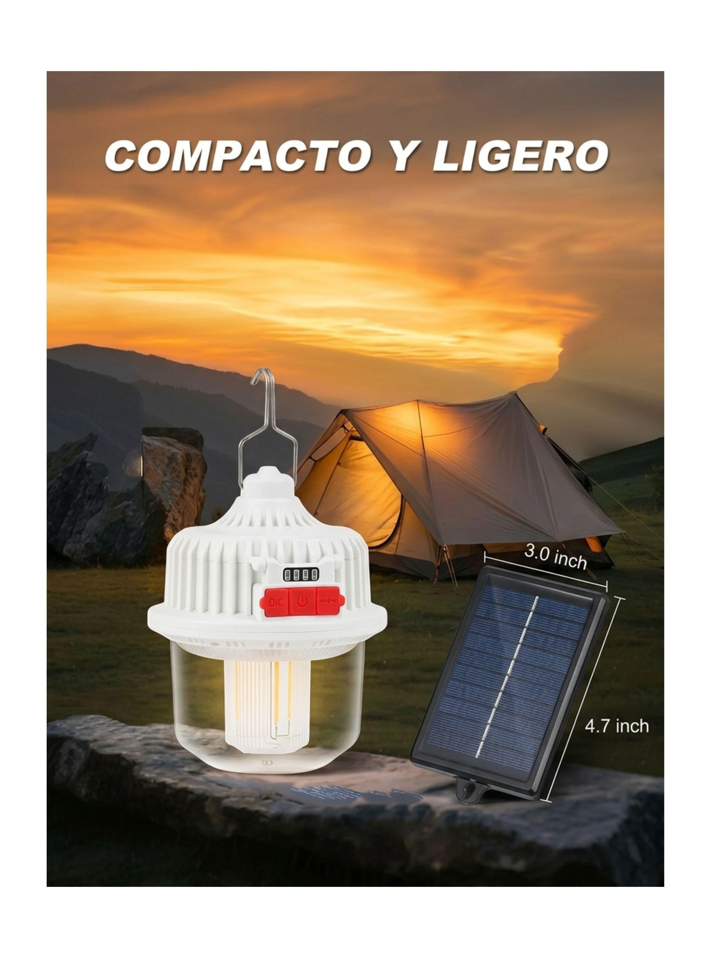 Foco Ampolleta Solar LED IRM 120W Emergencia Camping USB-4