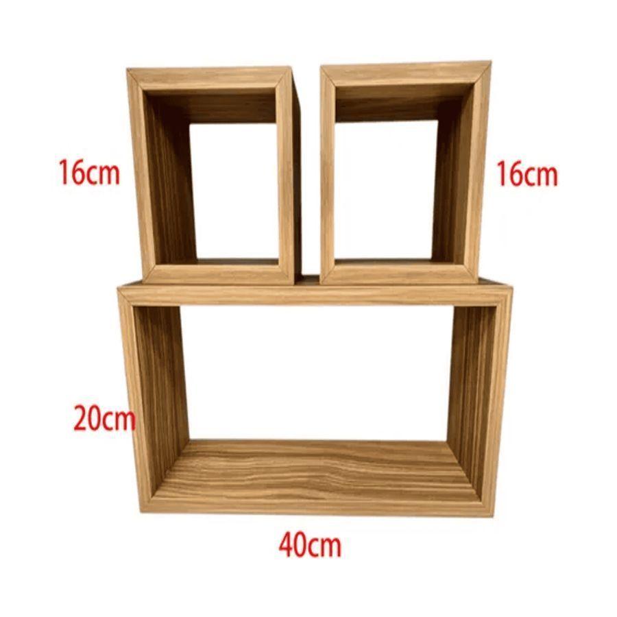 Set 3 Repisas Flotantes Decorativas de Madera-2