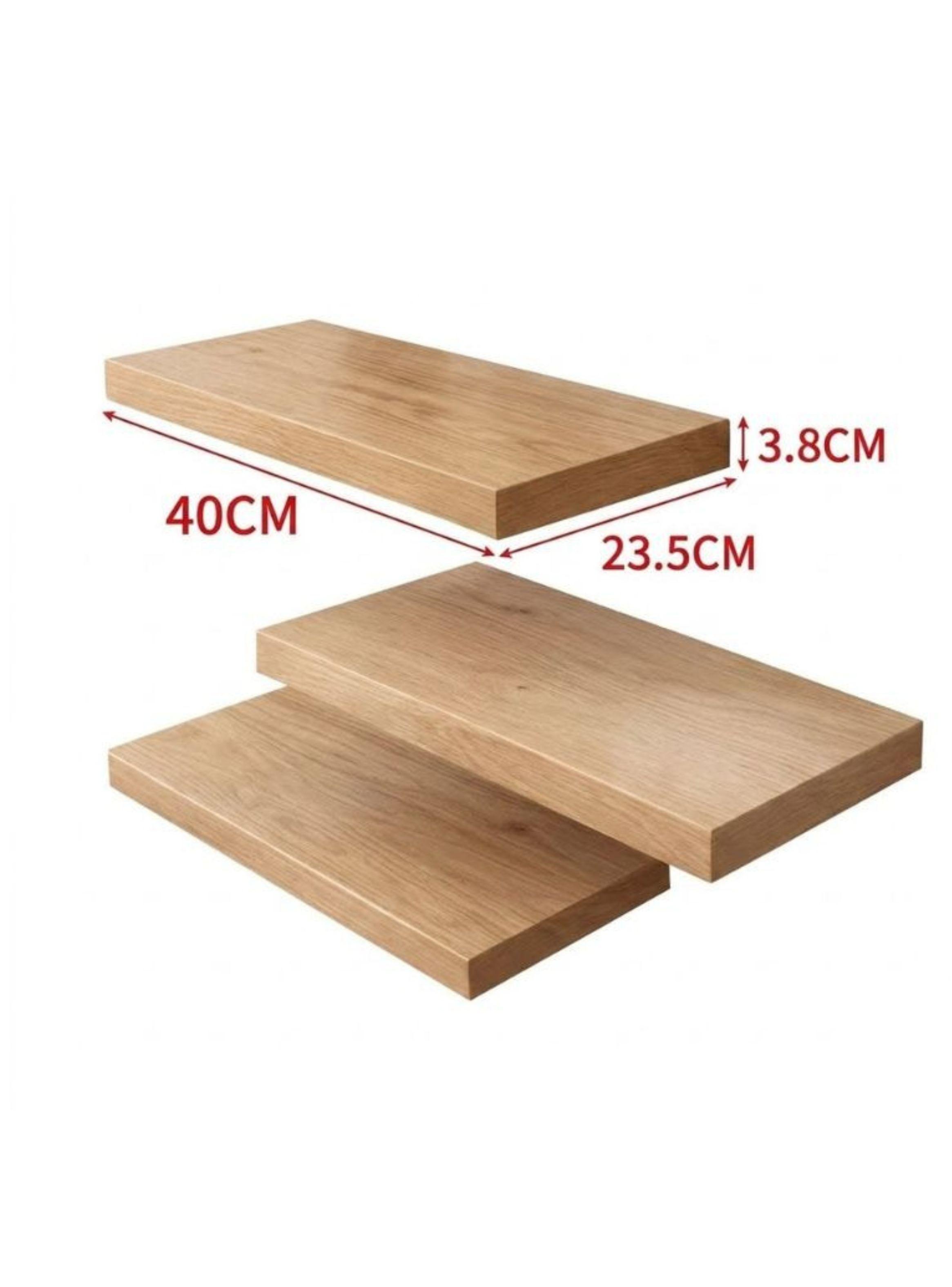 Repisa Flotante Madera Rustica Estante Organizador Pared 40cm-2