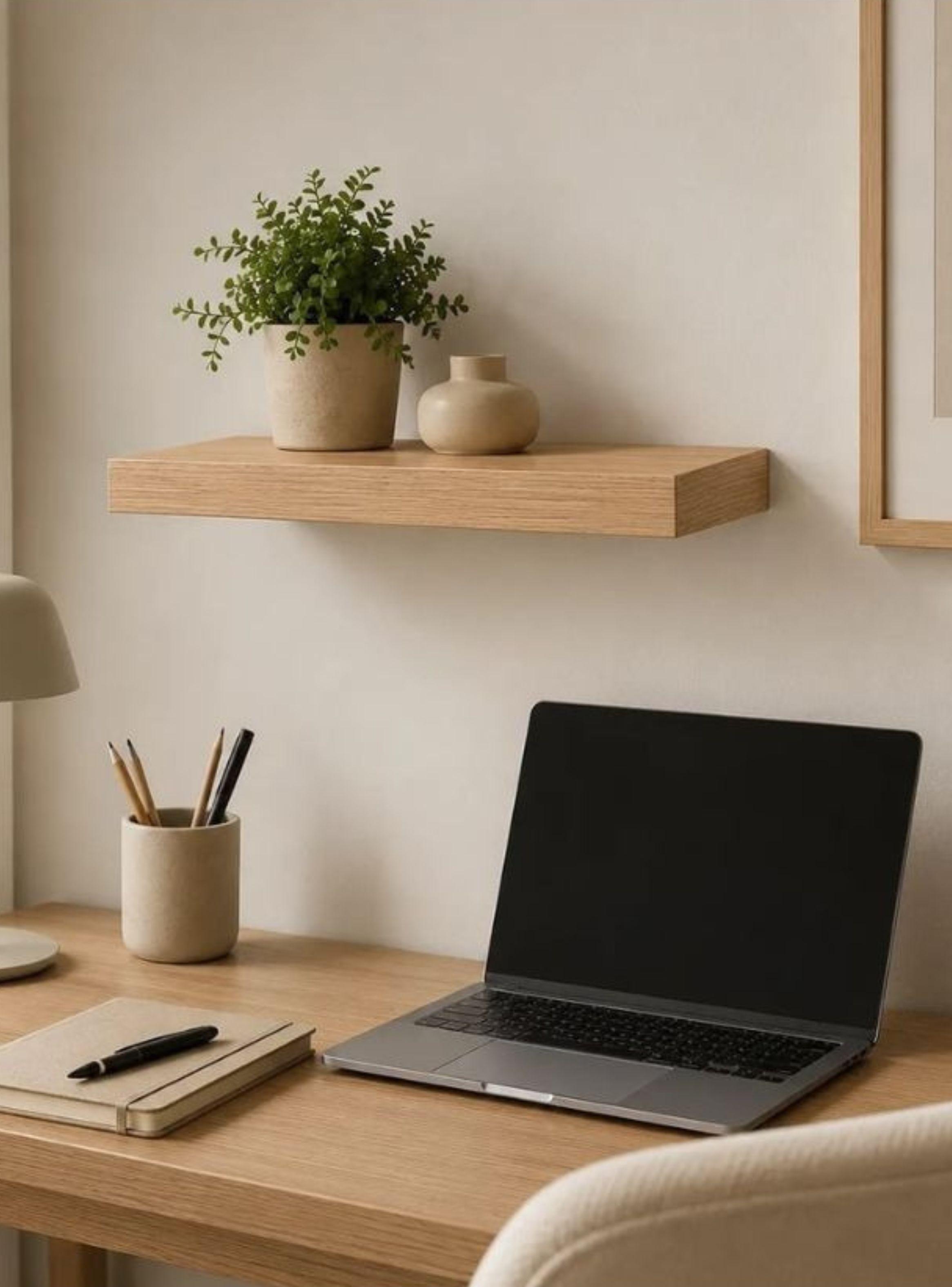 Repisa Flotante Madera Rustica Estante Organizador Pared 40cm-3