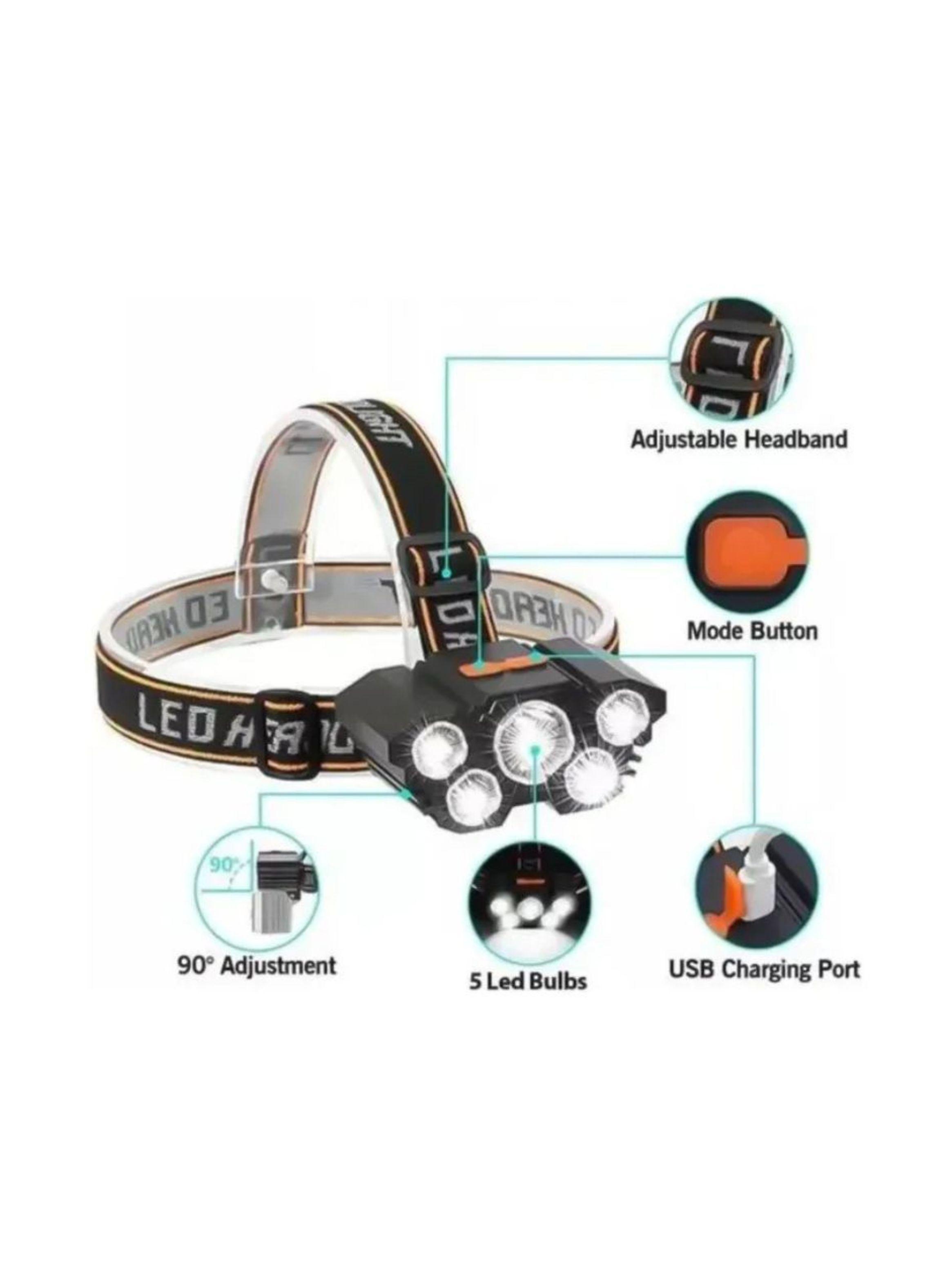 Linterna De Cabeza 5 Led Recargable-1