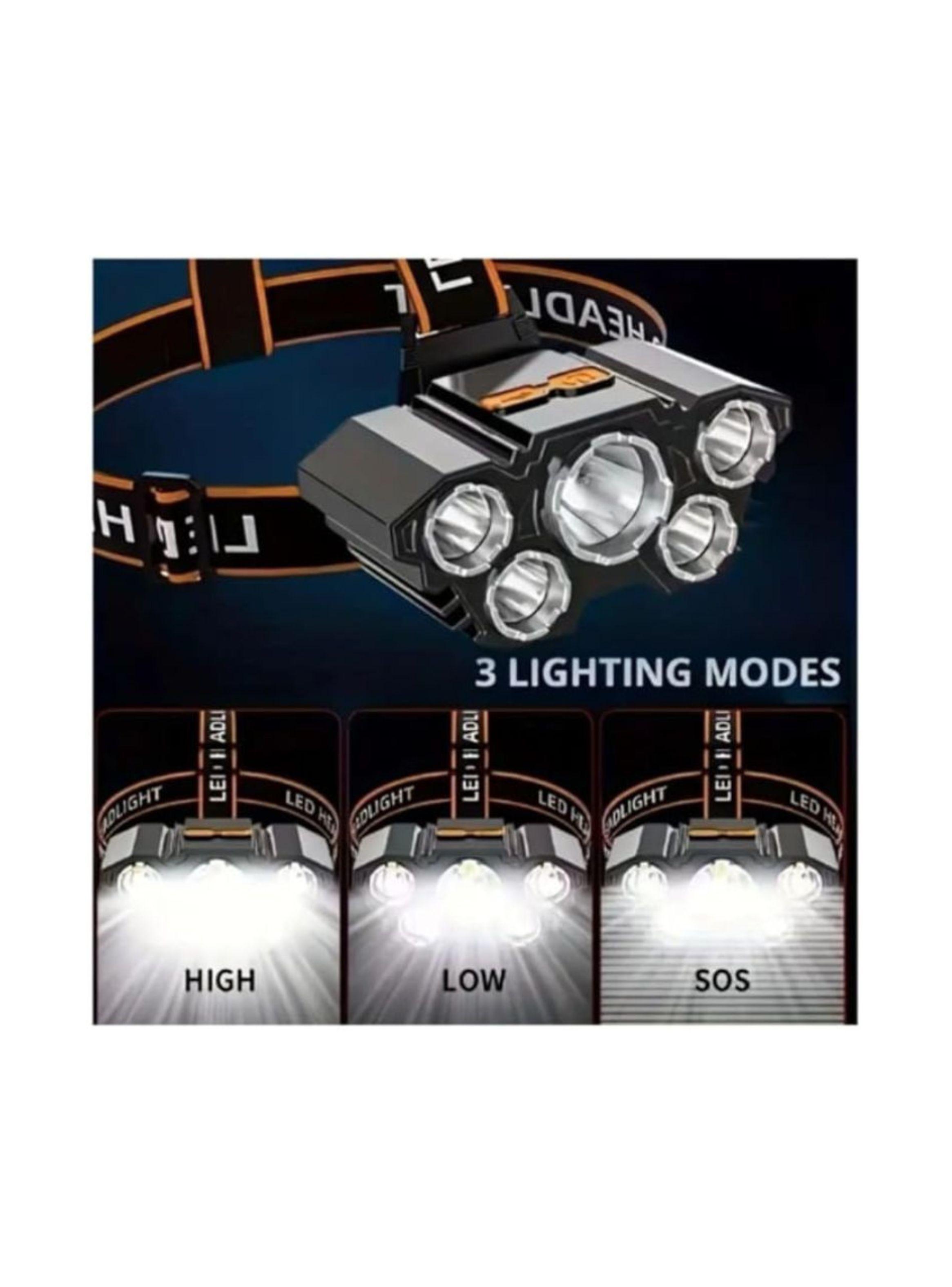 Linterna De Cabeza 5 Led Recargable-4