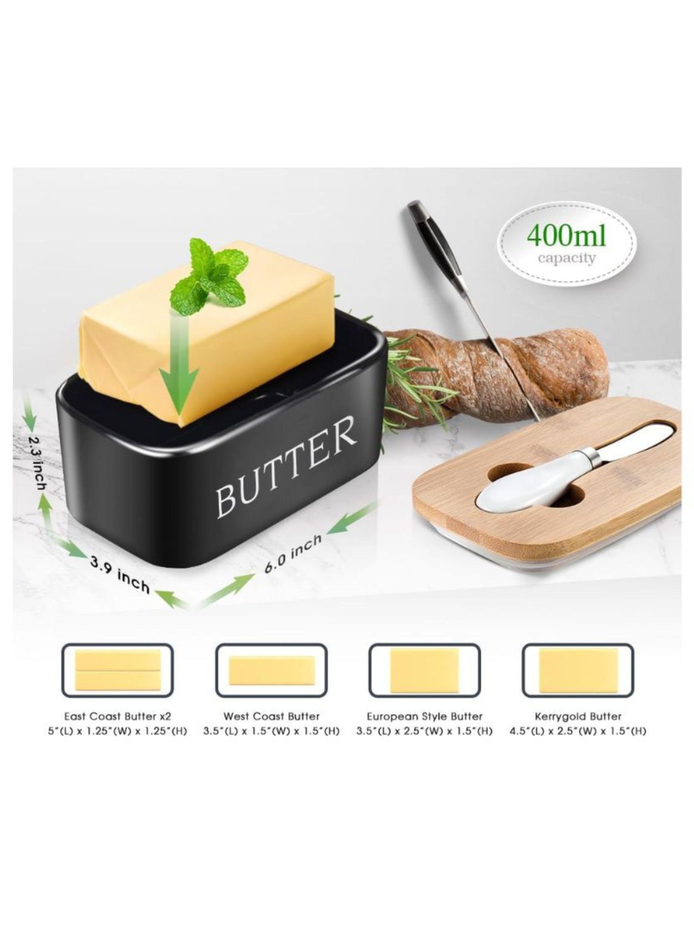 Recipiente De Cerámica Para Mantequilla Con Tapa Y Cuchillo 400ml-1