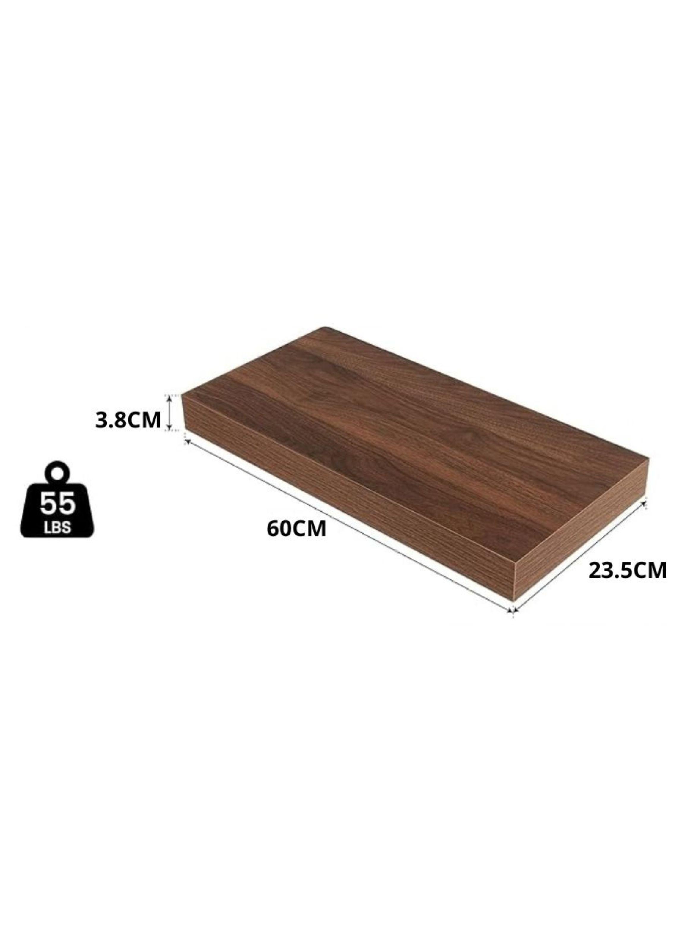 Repisa Estante Flotante Decorativa Cafe 60x23.5x3.8cm-3