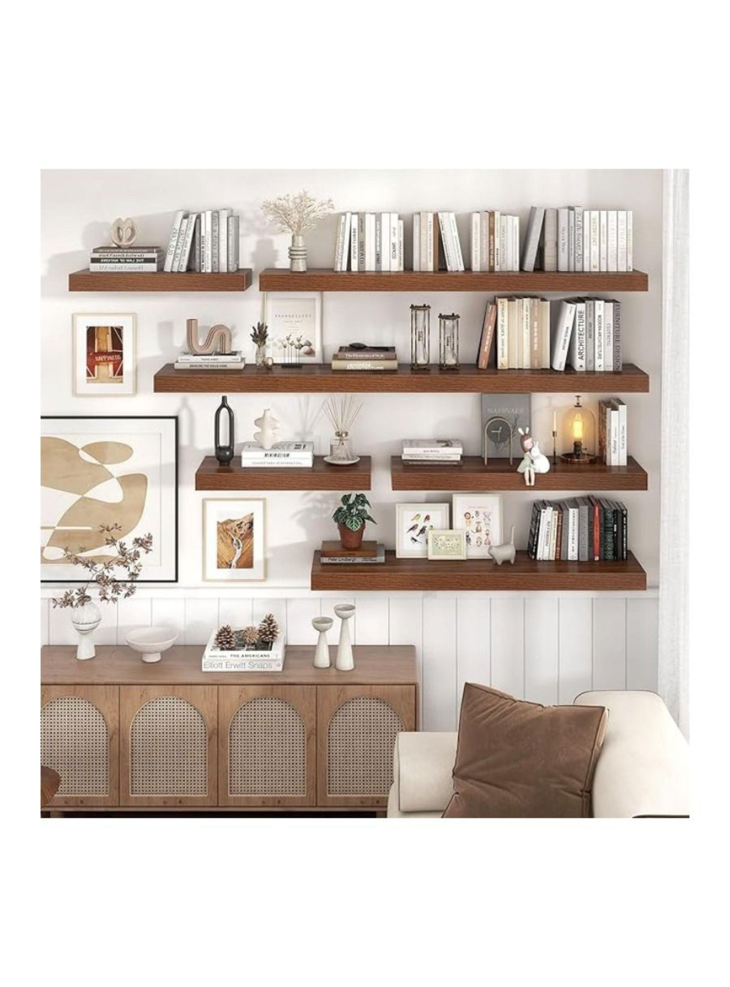 Repisa Estante Flotante Decorativa Cafe 60x23.5x3.8cm-4