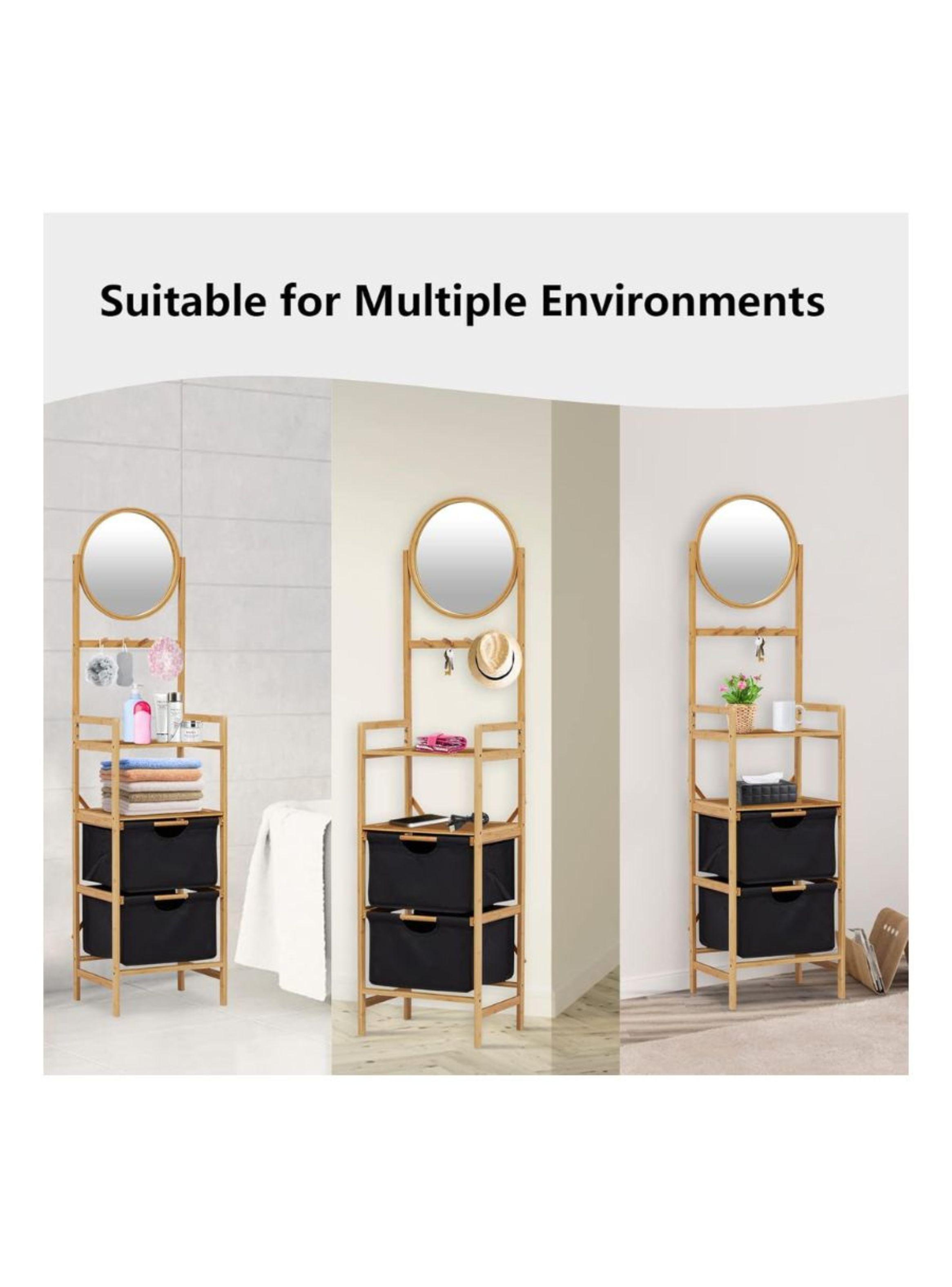 Estante Organizador de Baño 4 Niveles con Espejo-3