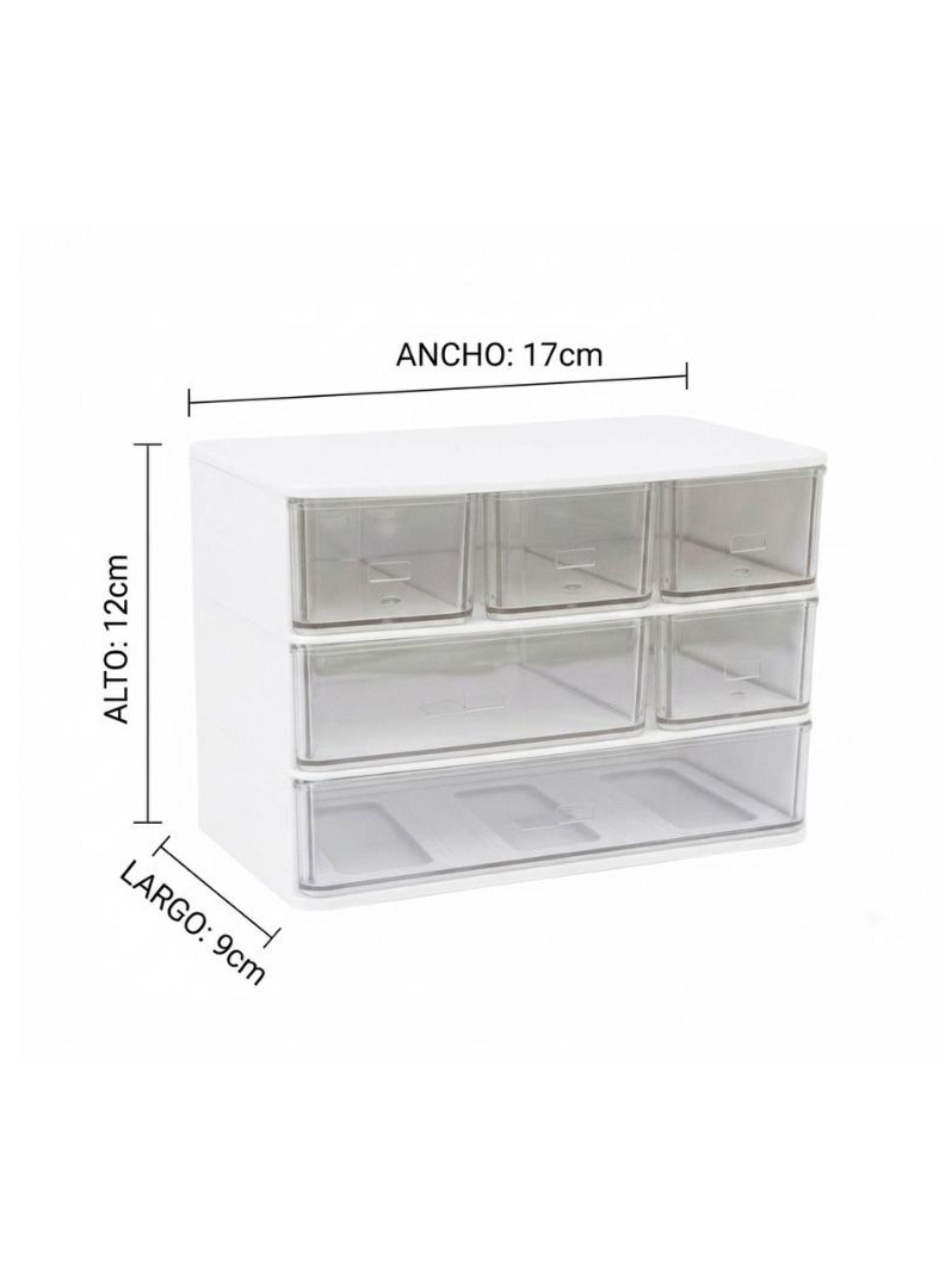  Organizador Escritorio Cajones Plástico Apilable Transparente-4