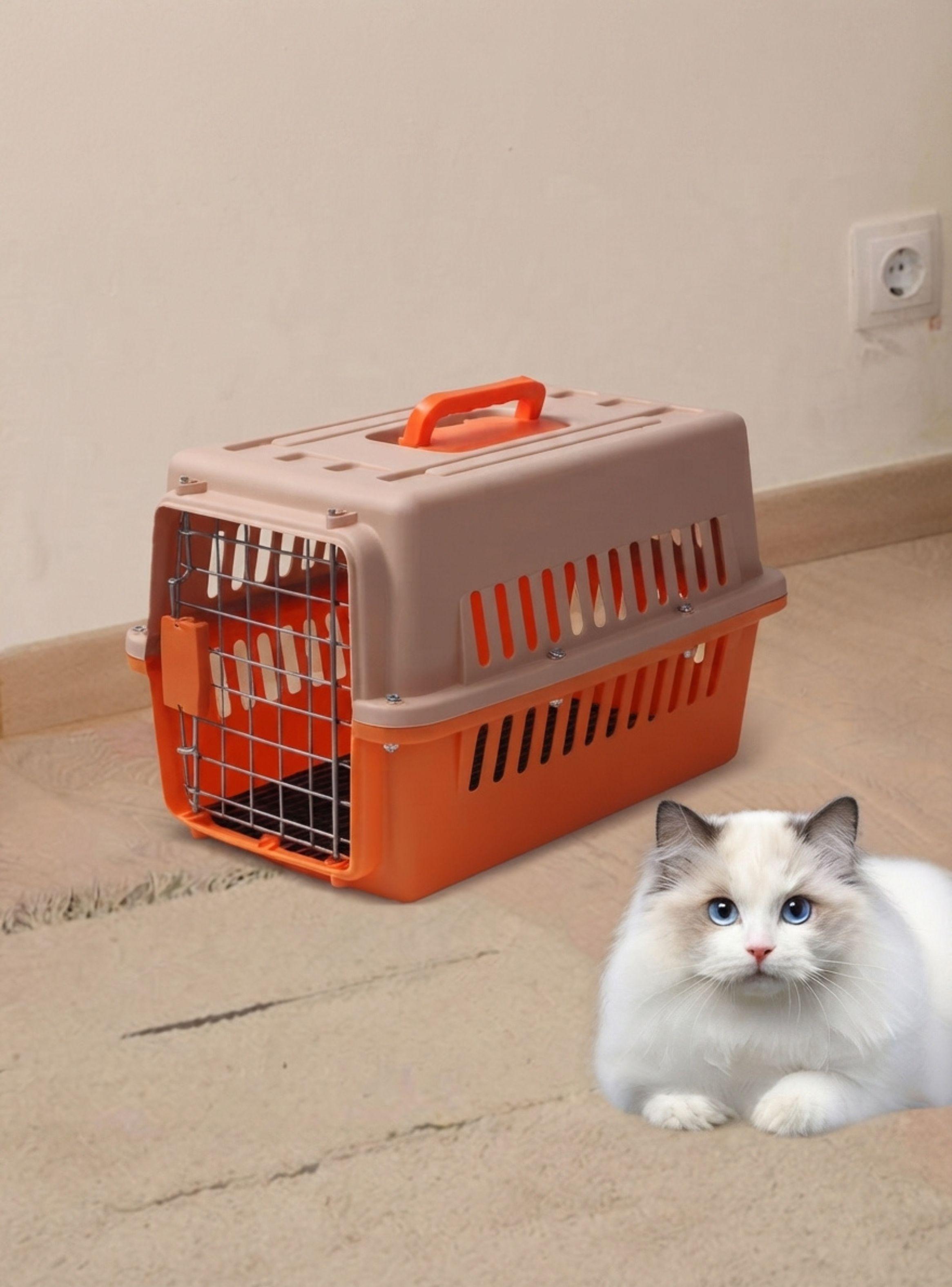 Caja Transportador Perro Canil Jaula Transporte Mascota Gato 48cm-3