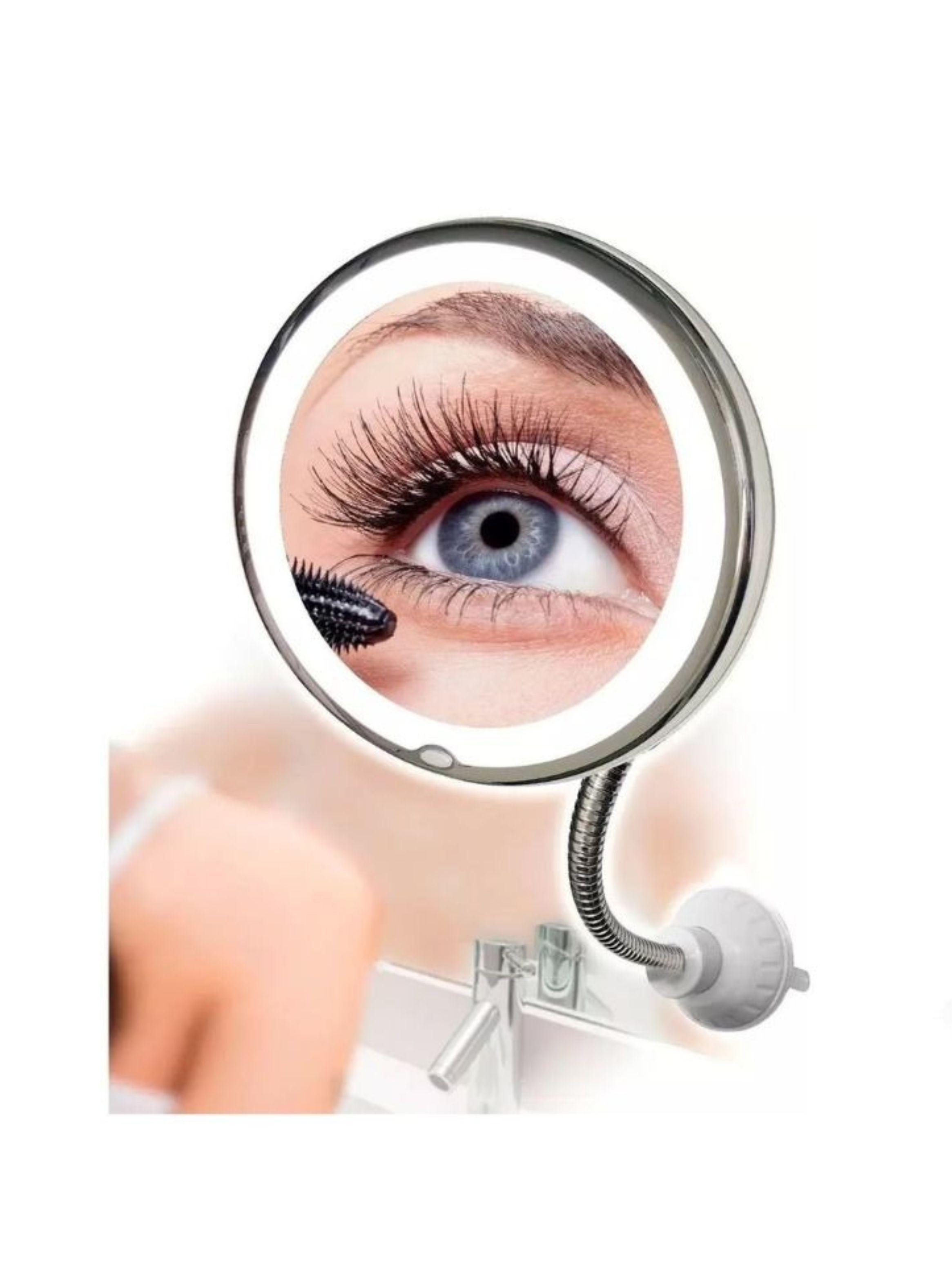 Espejo Maquillaje LED 10X Aumento Flexible Ventosa 360° Iluminado-5